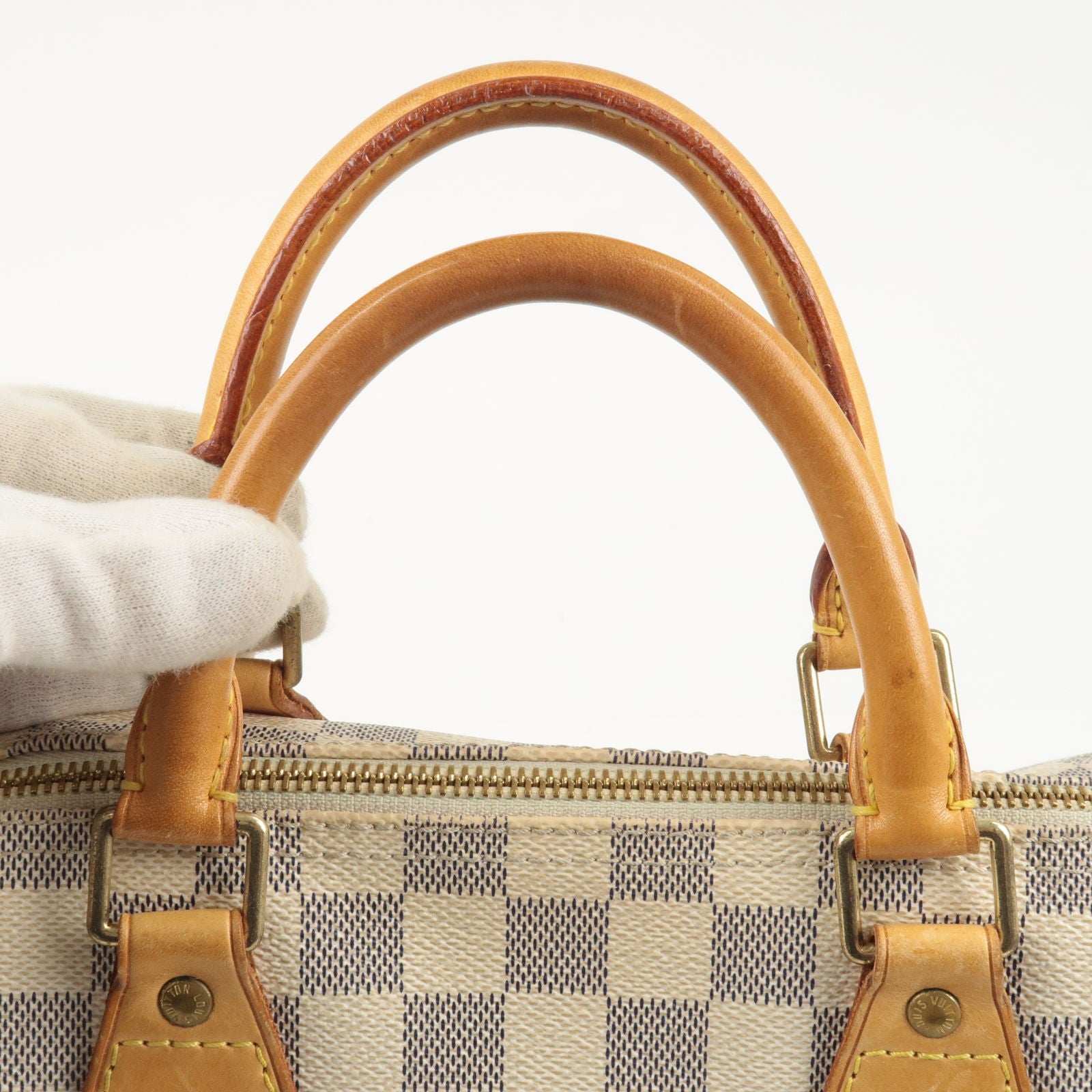 Genuine Louis Vuitton speedy 30 Damier Azur satchel bag