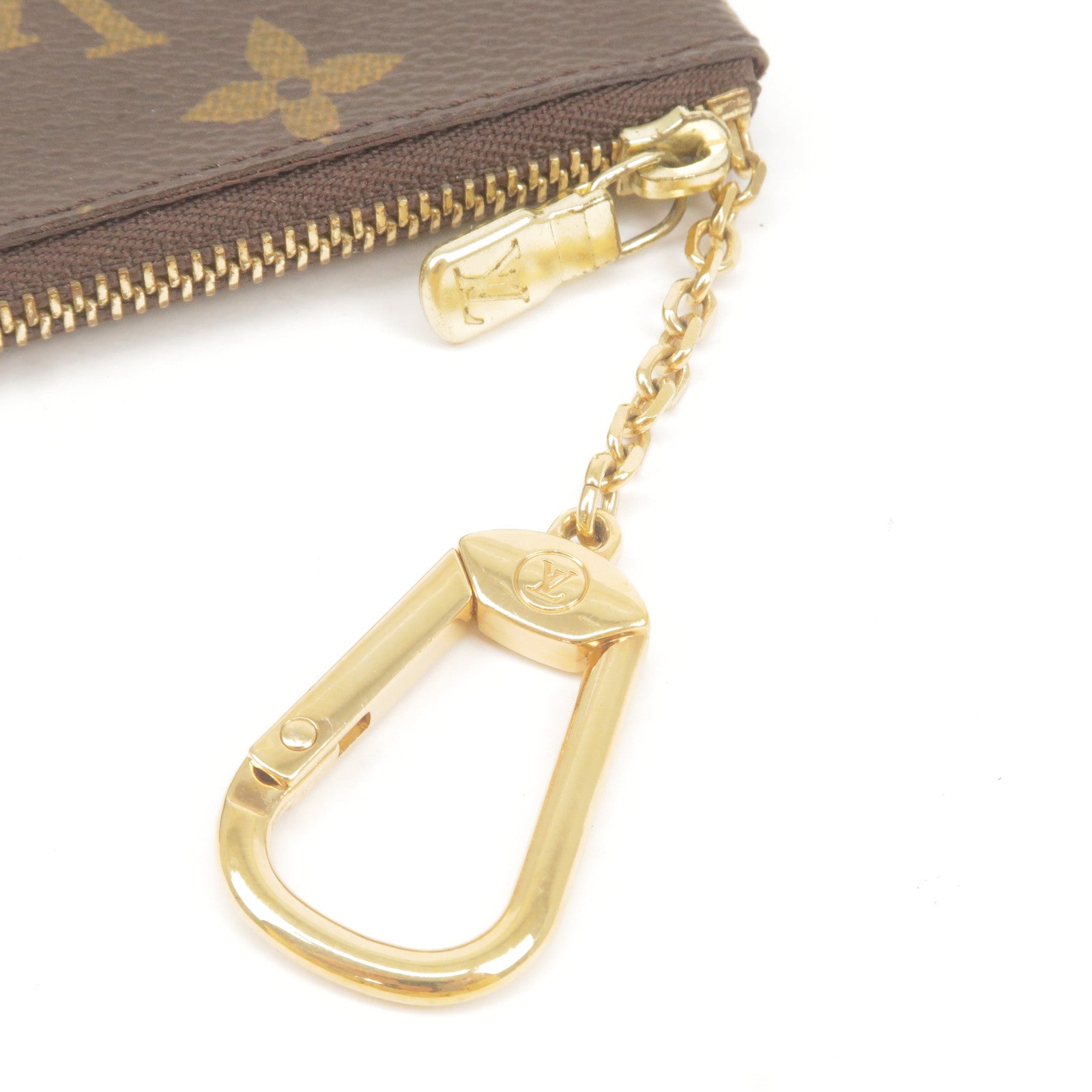 Louis Vuitton Monogram Denim Pochette Clay Kle Ring Coin Case Coin Purse  Brown