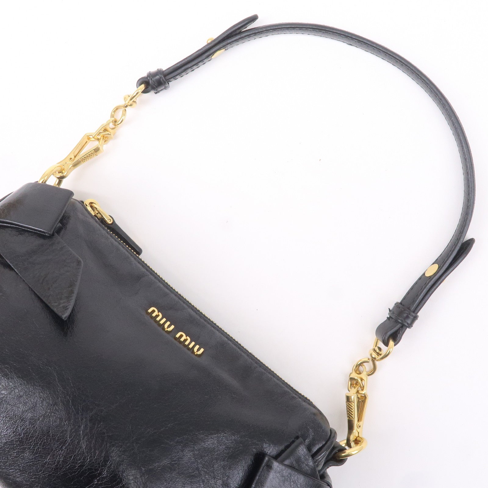MIU-MIU-Leather-Ribbon-Shoulder-Bag-Hand-Bag-Black – dct-ep_vintage luxury  Store