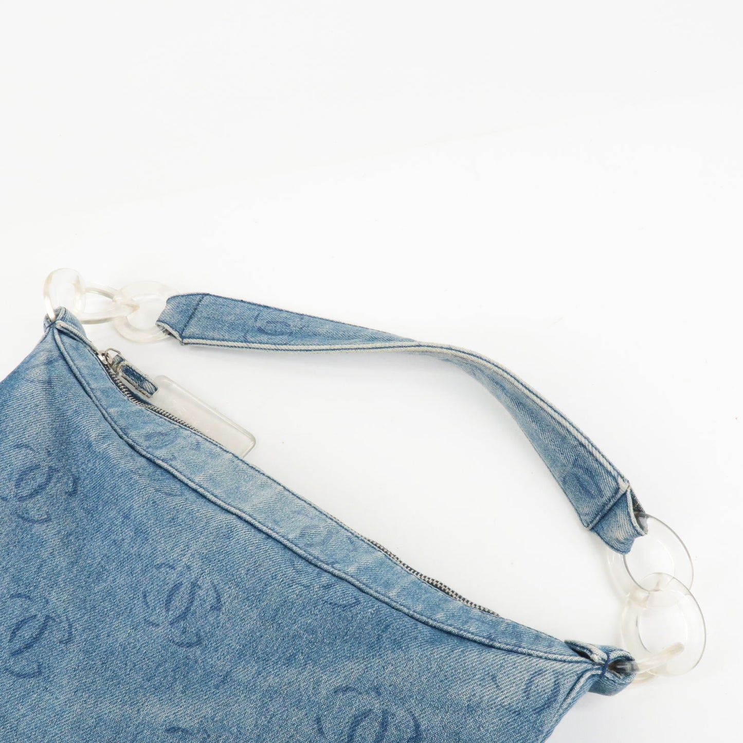 Chanel Denim Plastic Shoulder Bag Blue