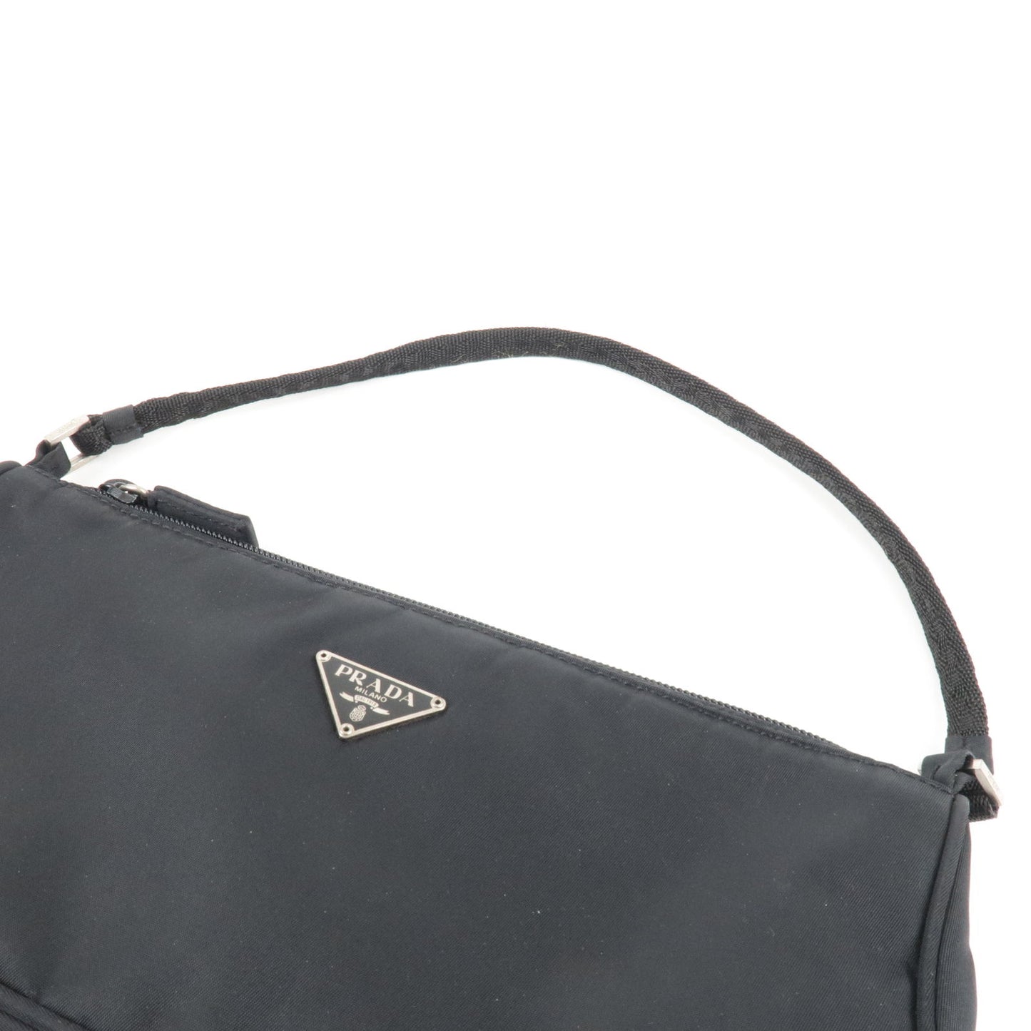 PRADA Logo Nylon Hand Bag Pouch Purse Mini Bag NERO Black