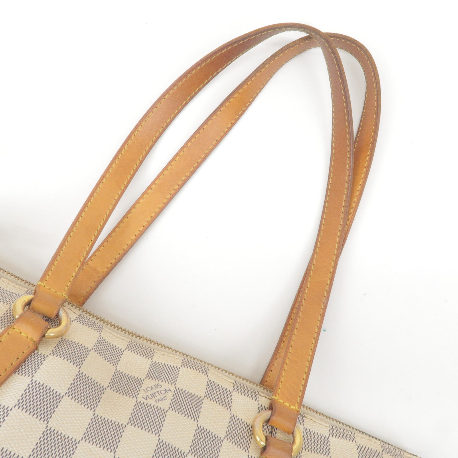 Louis Vuitton Damier Azur Canvas Leather Totally Pm Tote Bag in Black