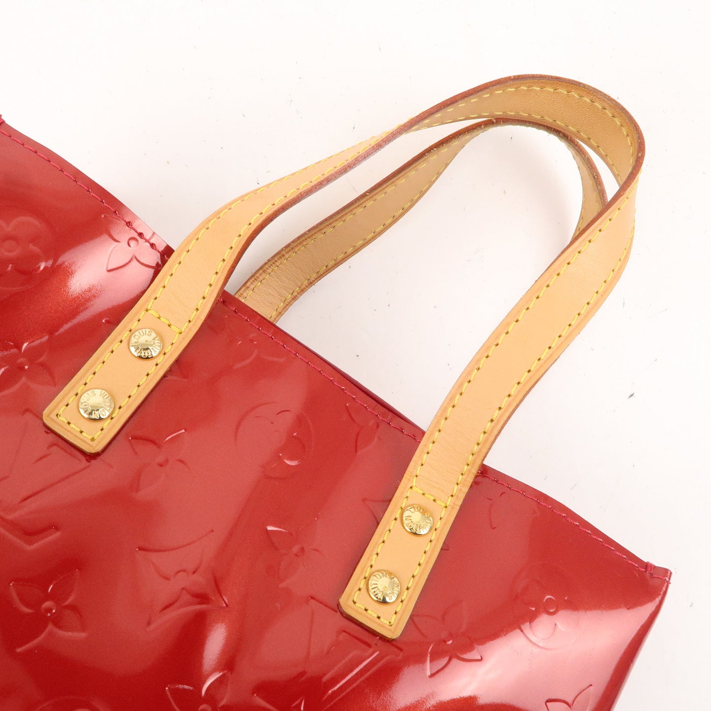 Louis Vuitton Monogram Vernis Lead PM Hand Bag Red M91990