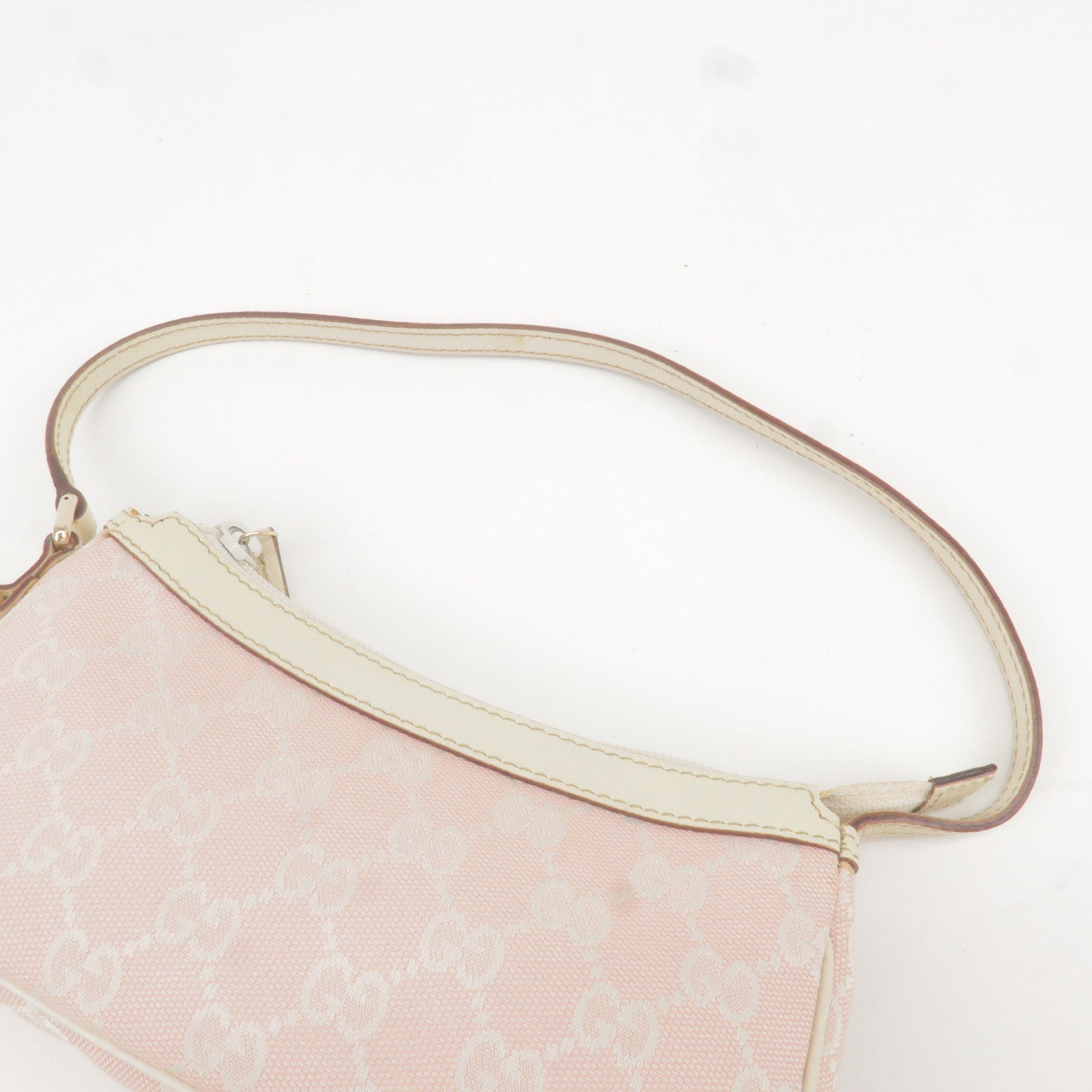GUCCI-GG-Canvas-Leather-Hand-Bag-Pouch-Pink-Ivory-154432 – dct-ep_vintage  luxury Store