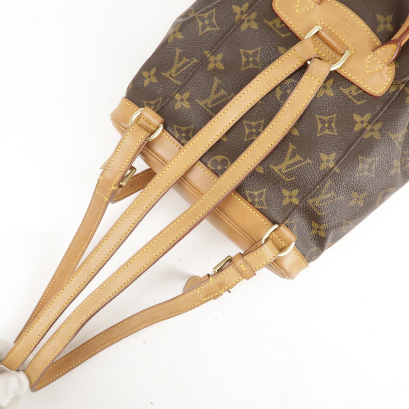 LOUIS VUITTON Mini Montsouris Backpack Bag Monogram Leather Brown M51137  56RF001