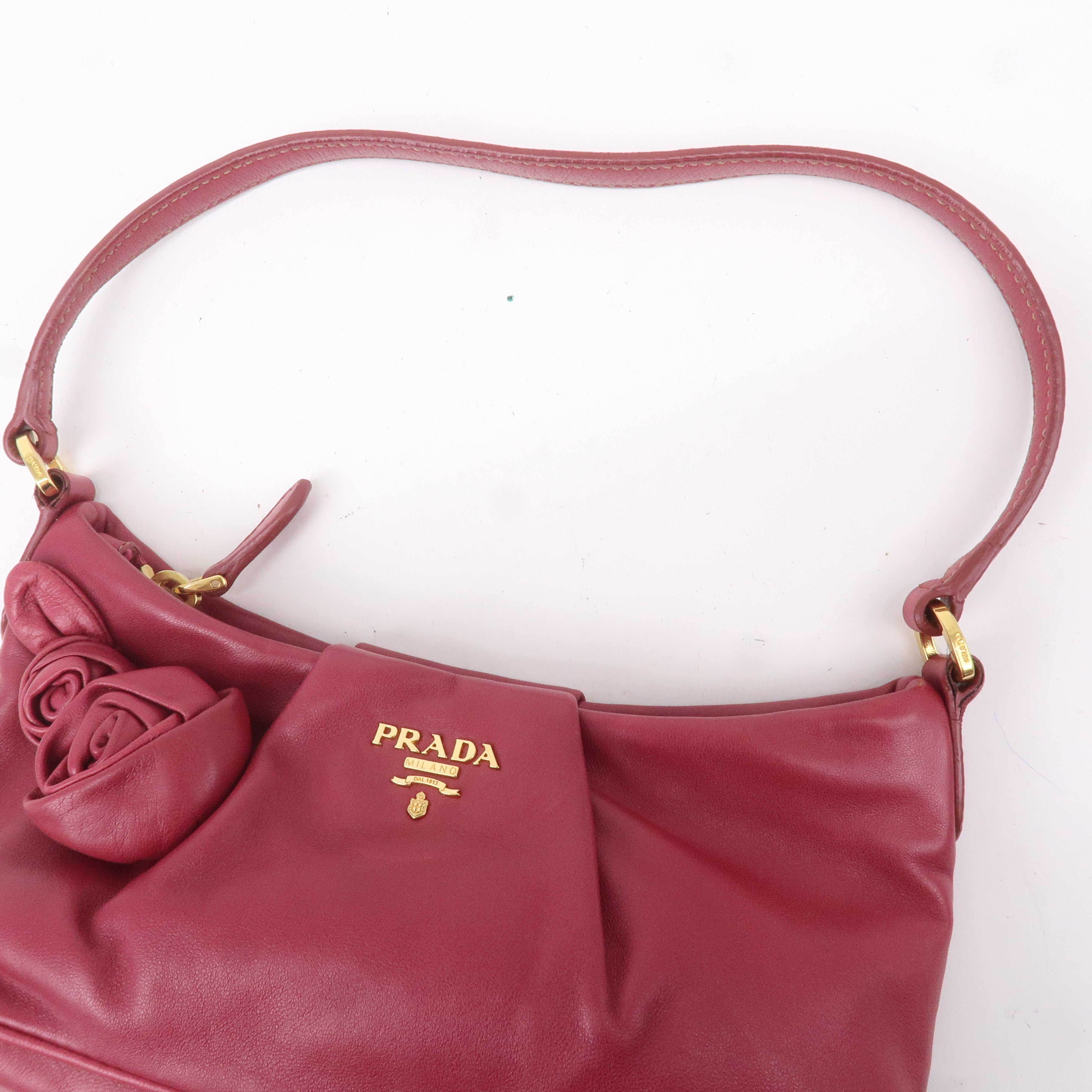 PRADA Saffiano Leather Wallet on Chain Crossbody Pink Authentic From Japan  | eBay