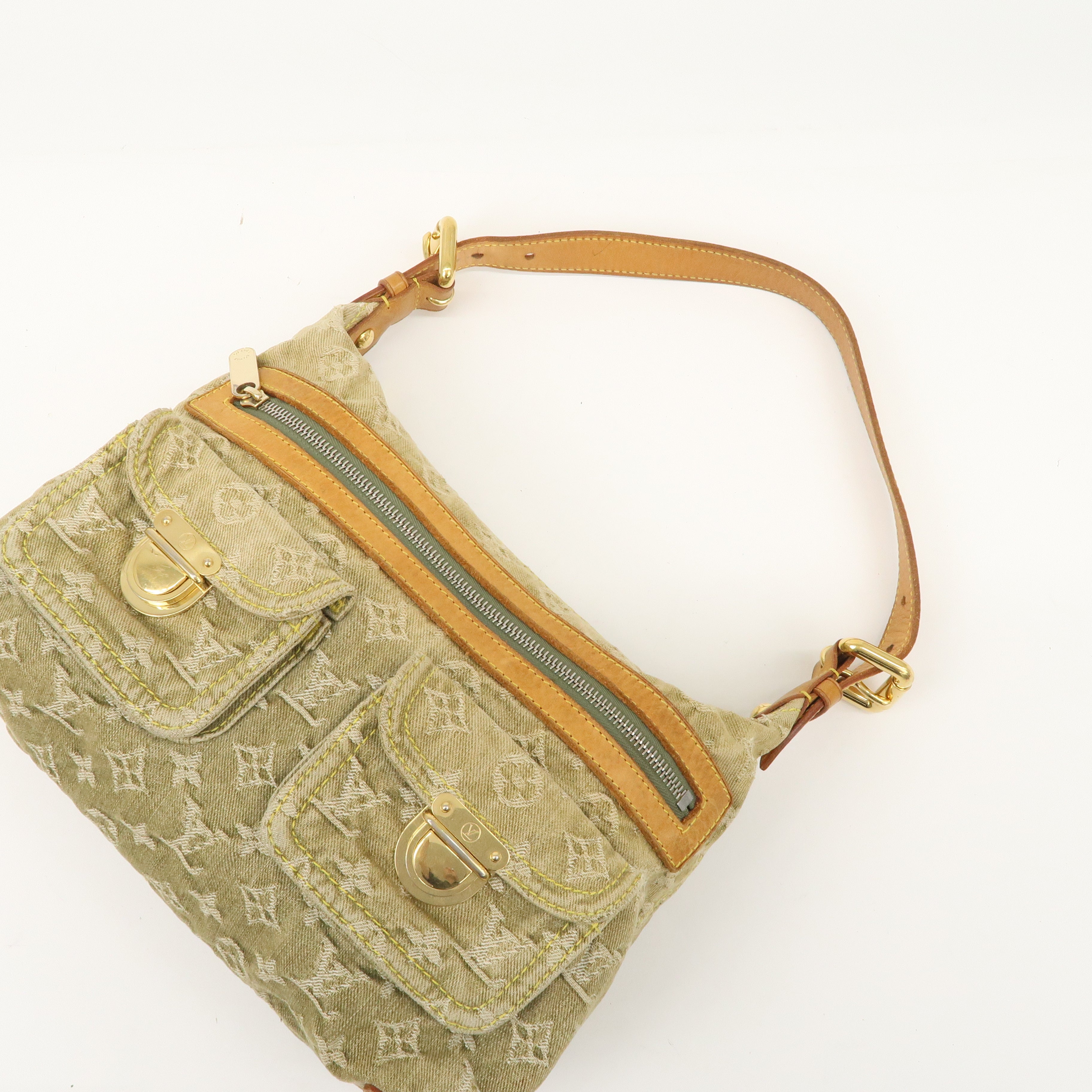 Louis Vuitton Monogram Denim Baggy PM Shoulder Bag Green M95213