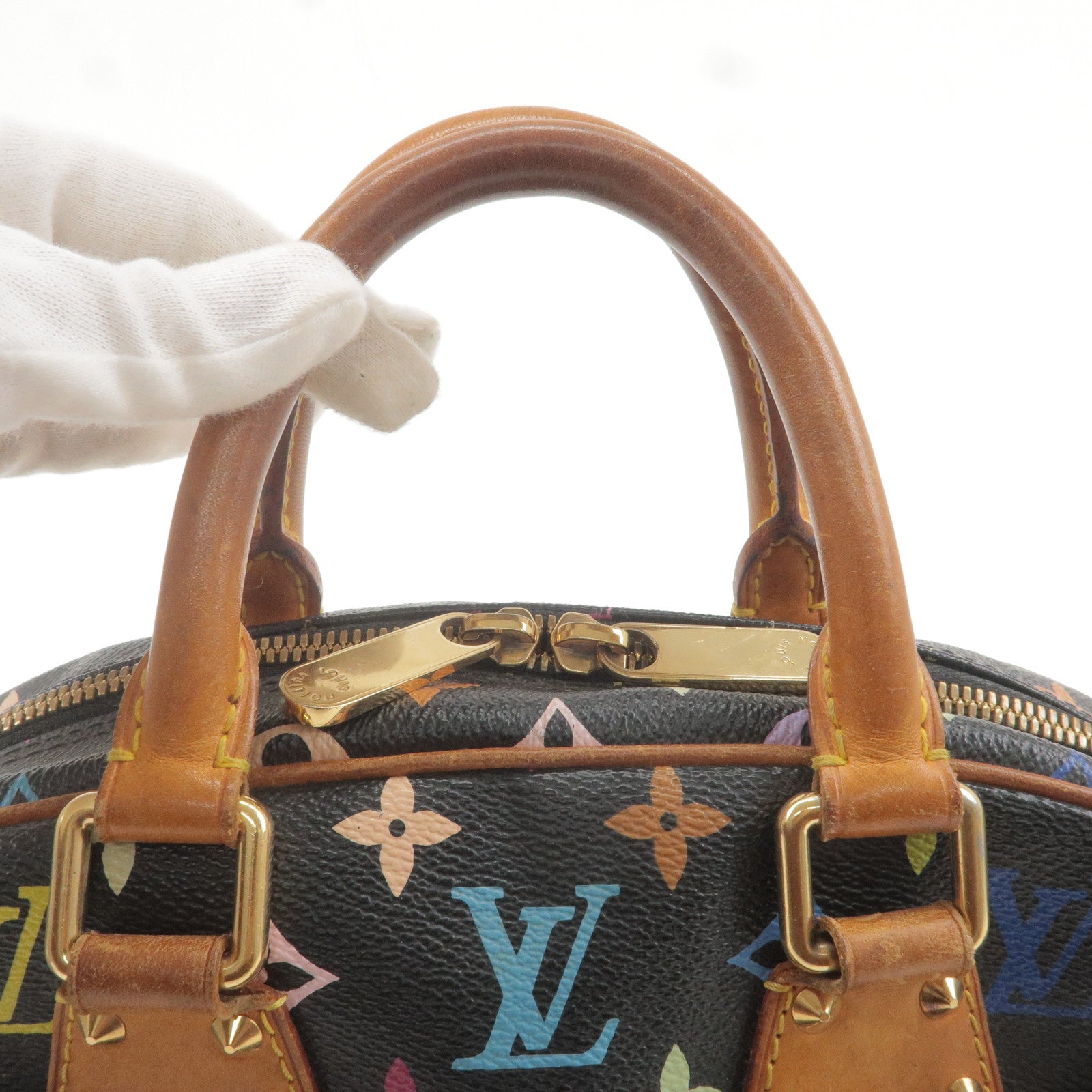 Bolso de mano Louis Vuitton Hudson en lona Monogram y cuero natural