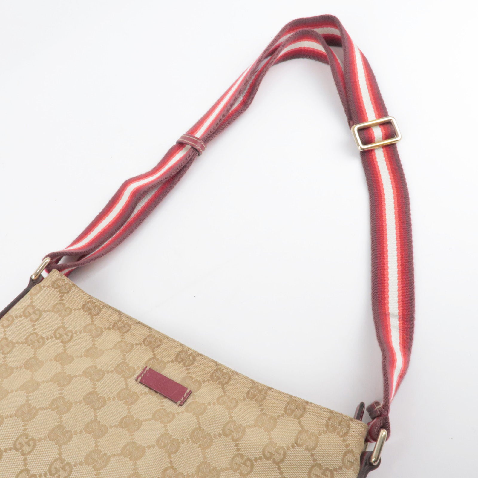 GUCCI-Sherry-GG-Canvas-Leather-Shoulder-Bag-Beige-Red-189749 – dct