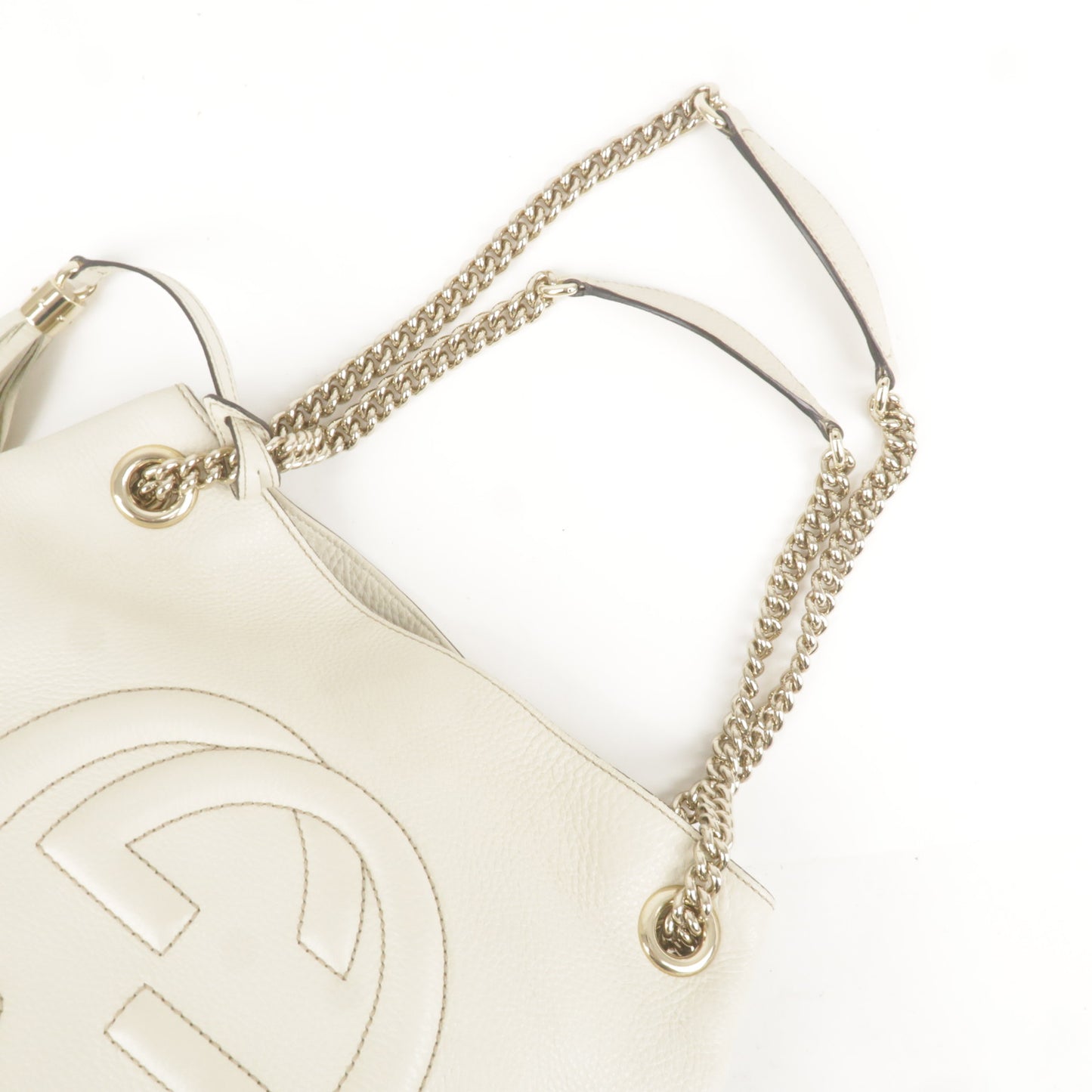 Gucci Soho GG Ivory Leather Chain Shoulder Bag – Queen Bee of