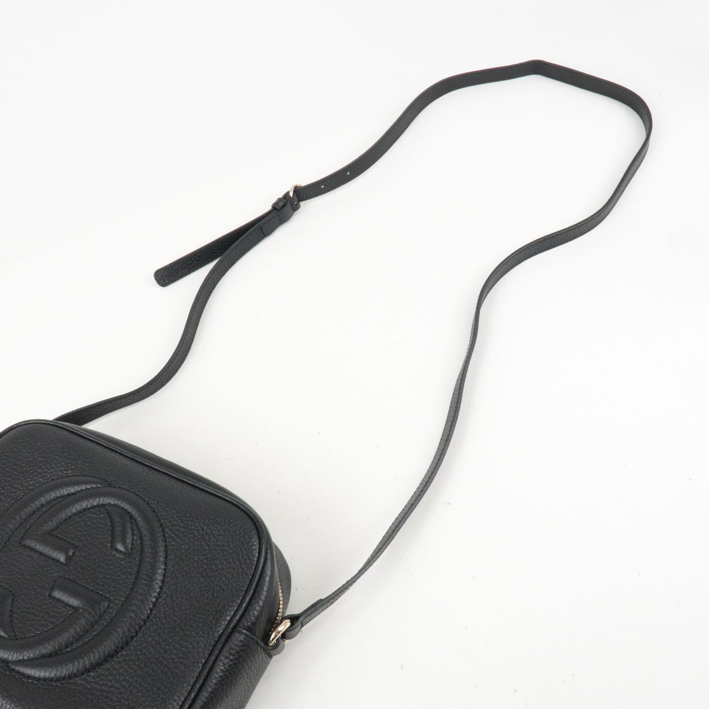 GUCCI SOHO Small Disco Leather Shoulder Bag Black 308364