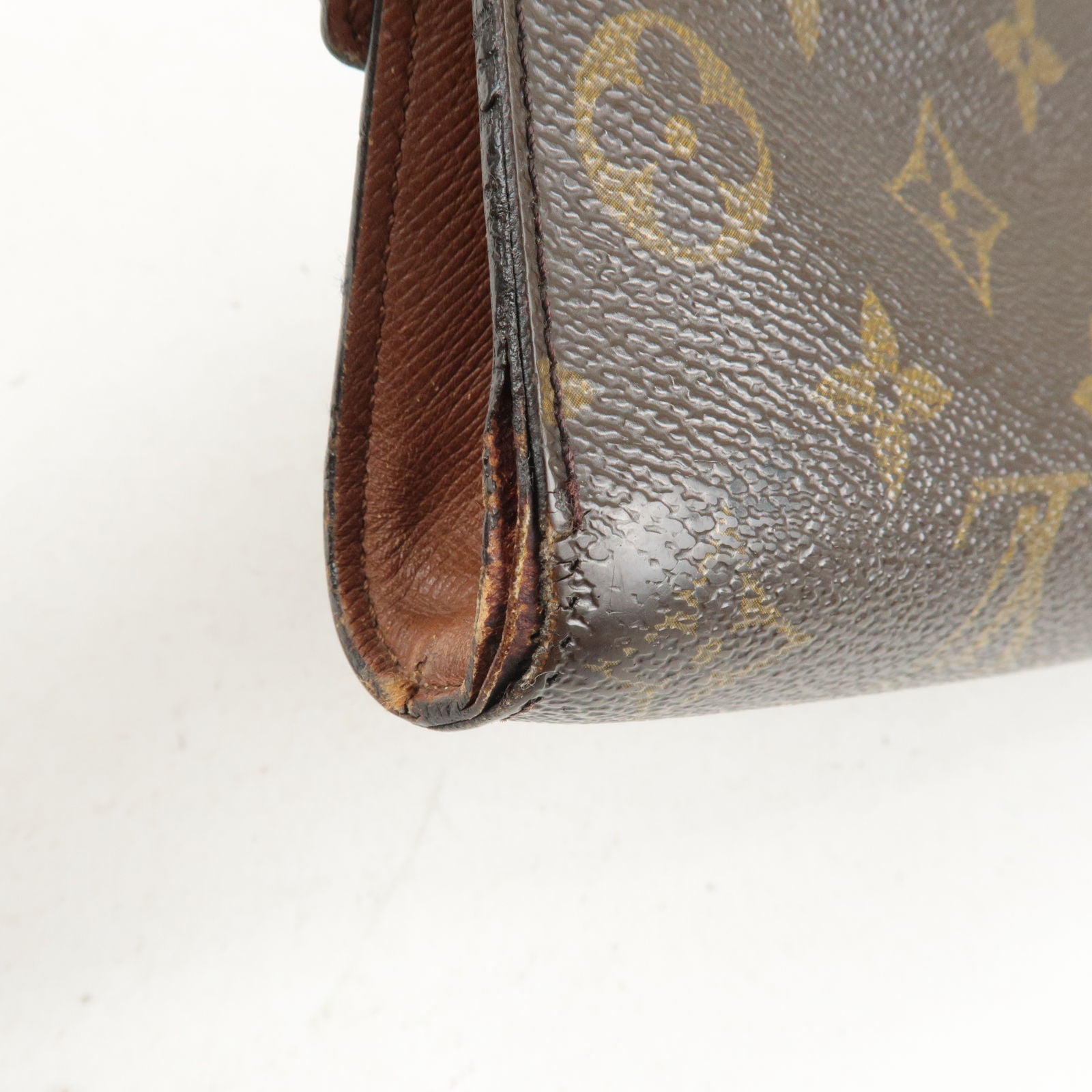 Auth Louis Vuitton Monogram Porte Envelope Clutch Bag M51801 Used