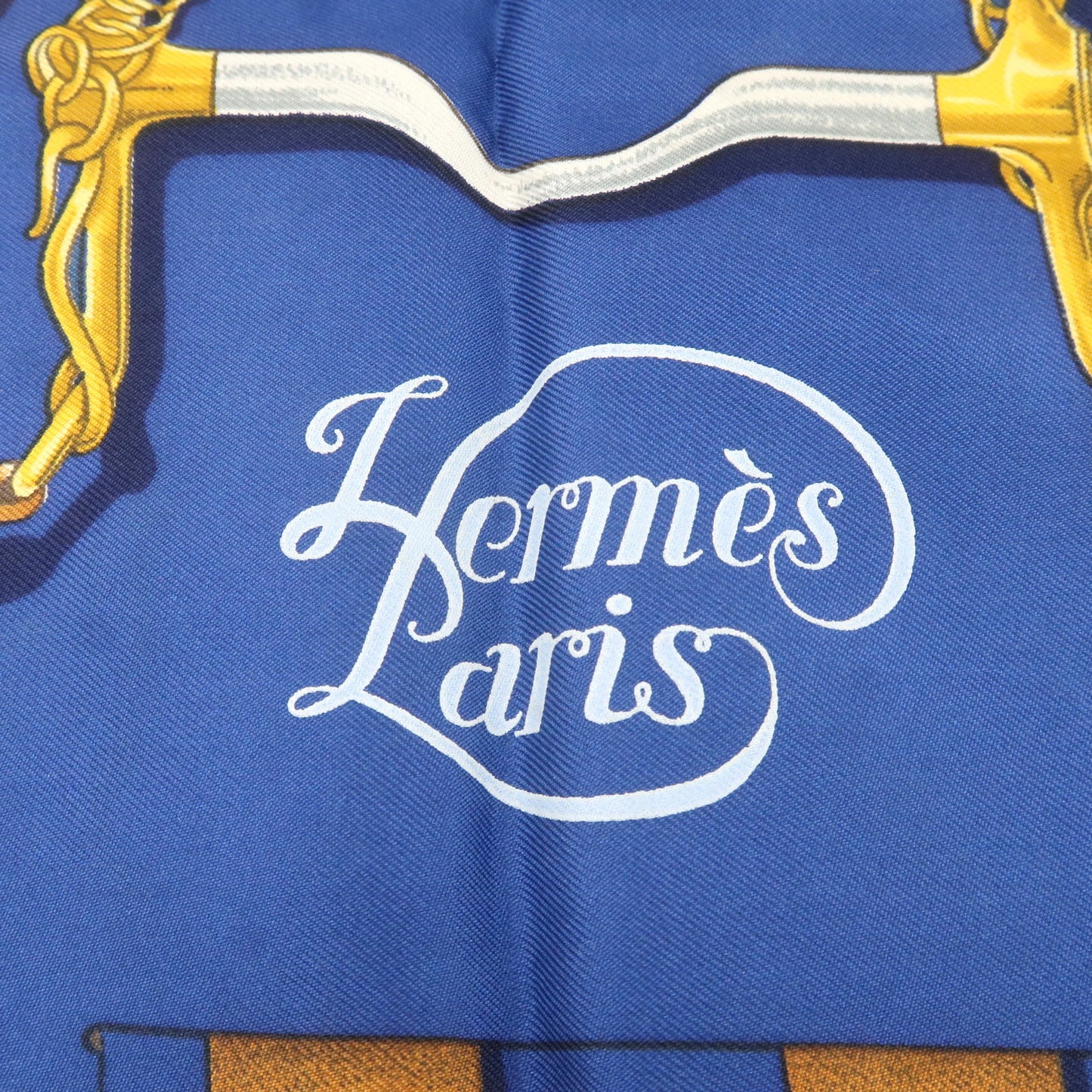 Hermes Silk 100 % Carre 90 Grand MANEGE Blue