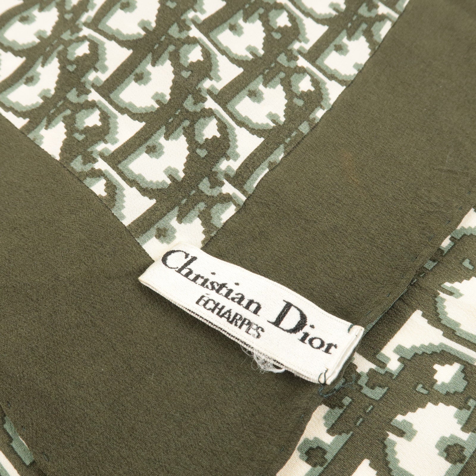 Christian Dior Authentic Vintage Silk Scarf Monogram Silk 