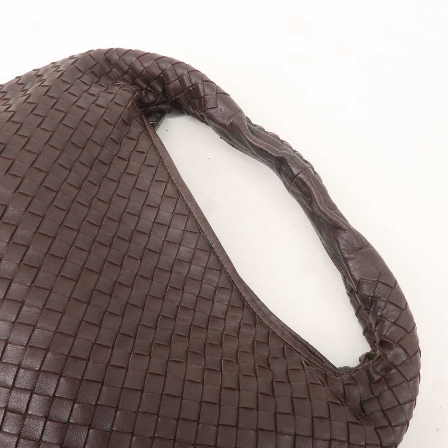 BOTTEGA VENETA Intrecciato Leather Hobo Shoulder Bag Brown 115653