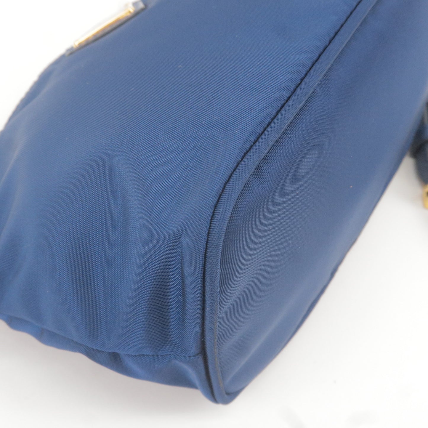 PRADA Logo Nylon Leather Pouch Blue 1N1856