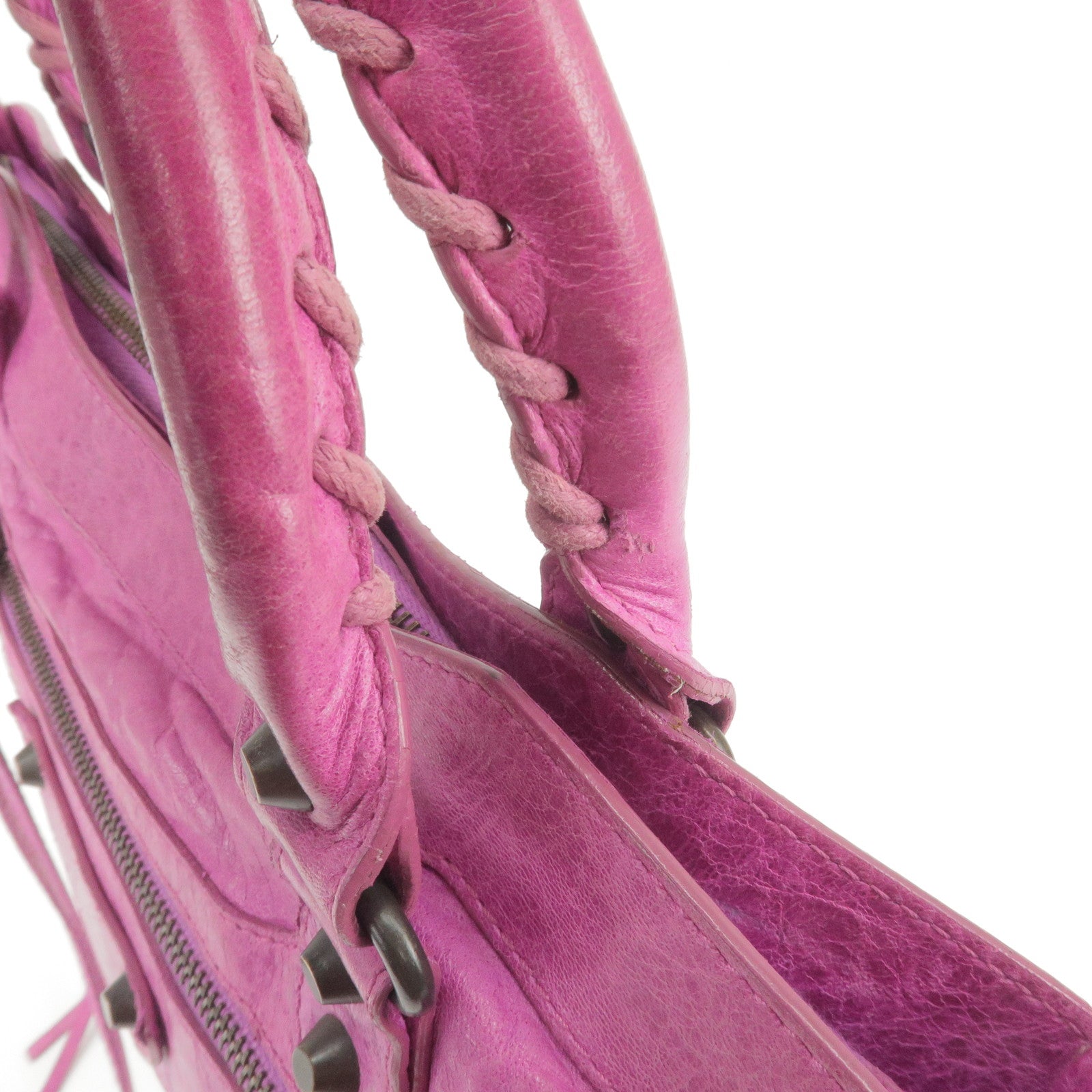 Buy Pre-Owned BALENCIAGA City Bag Mini Pink Washed Lambskin