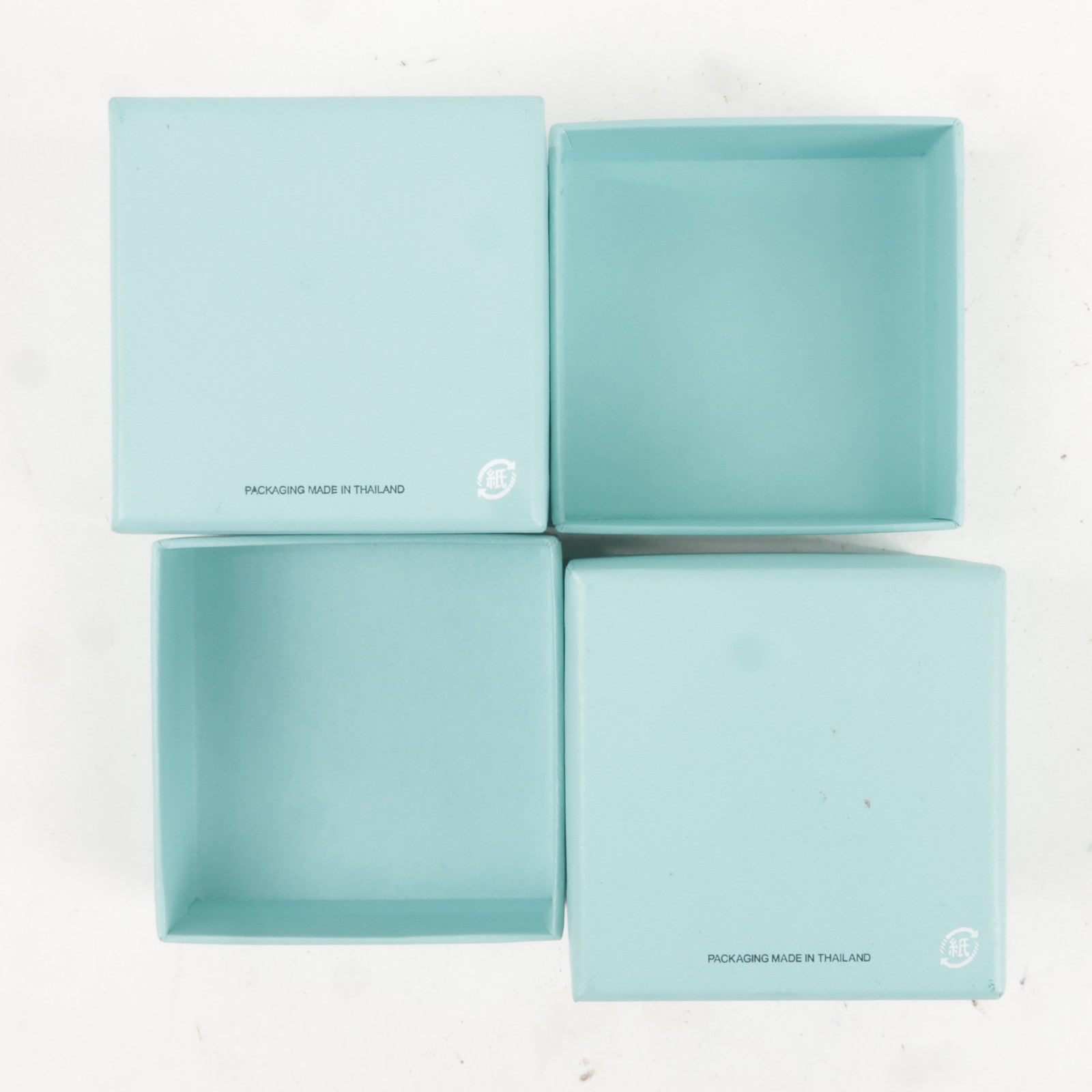 Tiffany&Co. Set of 4 Pair Ring Box Jewelry Box Tiffany Blue