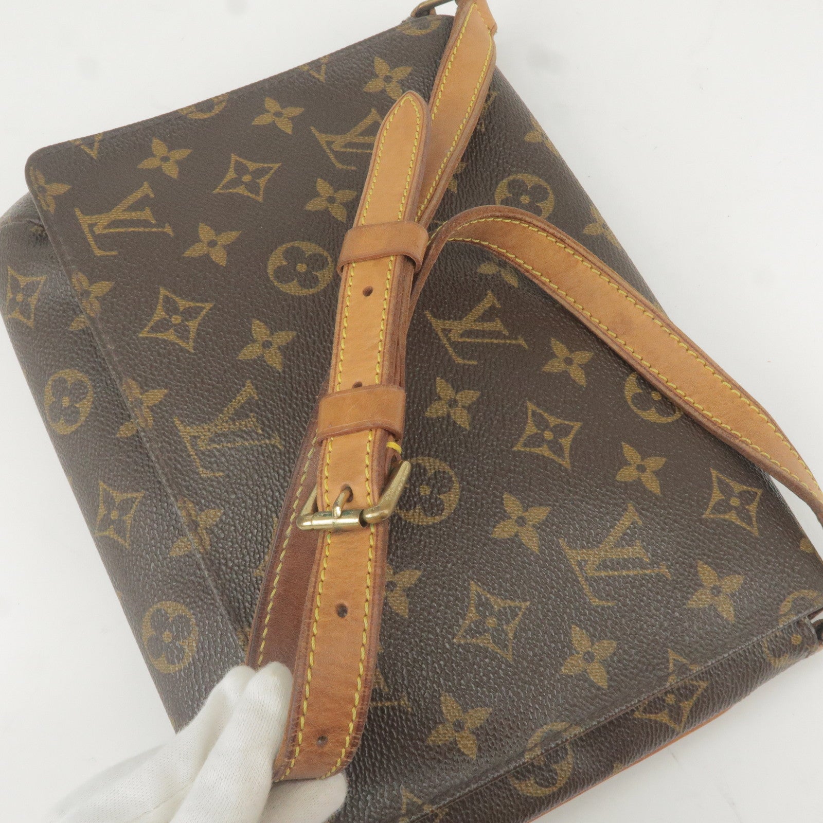 Louis Vuitton Monogram Clutch Blue in Calfskin Leather with Gold