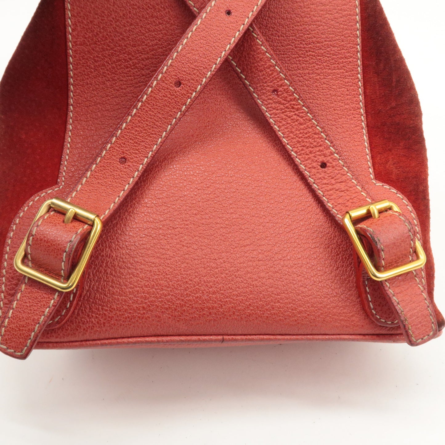 GUCCI Bamboo Suede Leather Back Pack Red 003.1998.0030