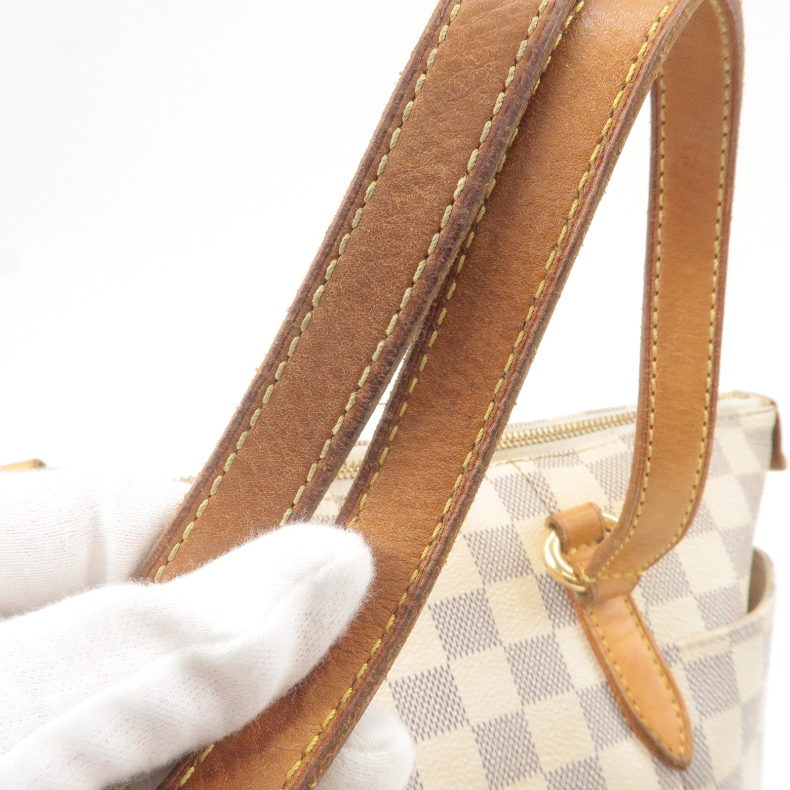 Louis Vuitton Damier Azur Totally PM Brown Shoulder Handbag