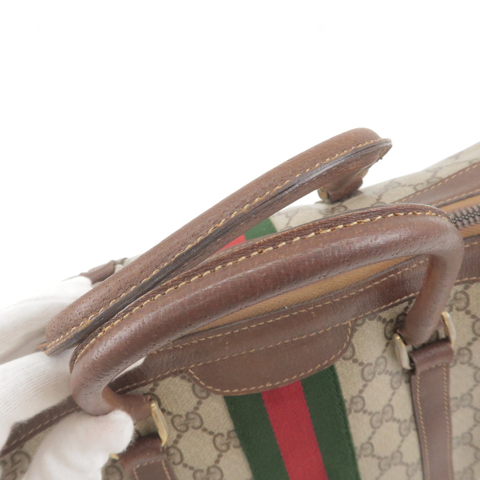 GUCCI-Sherry-Old-Gucci-GG-Supreme-Leather-Boston-Bag-Beige-Brown –  dct-ep_vintage luxury Store