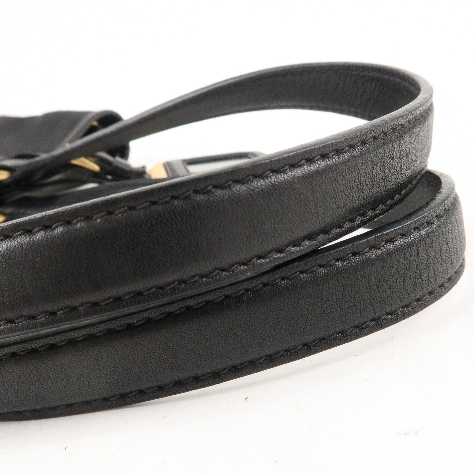 Prada Leather Belt Buckle Tote Bag