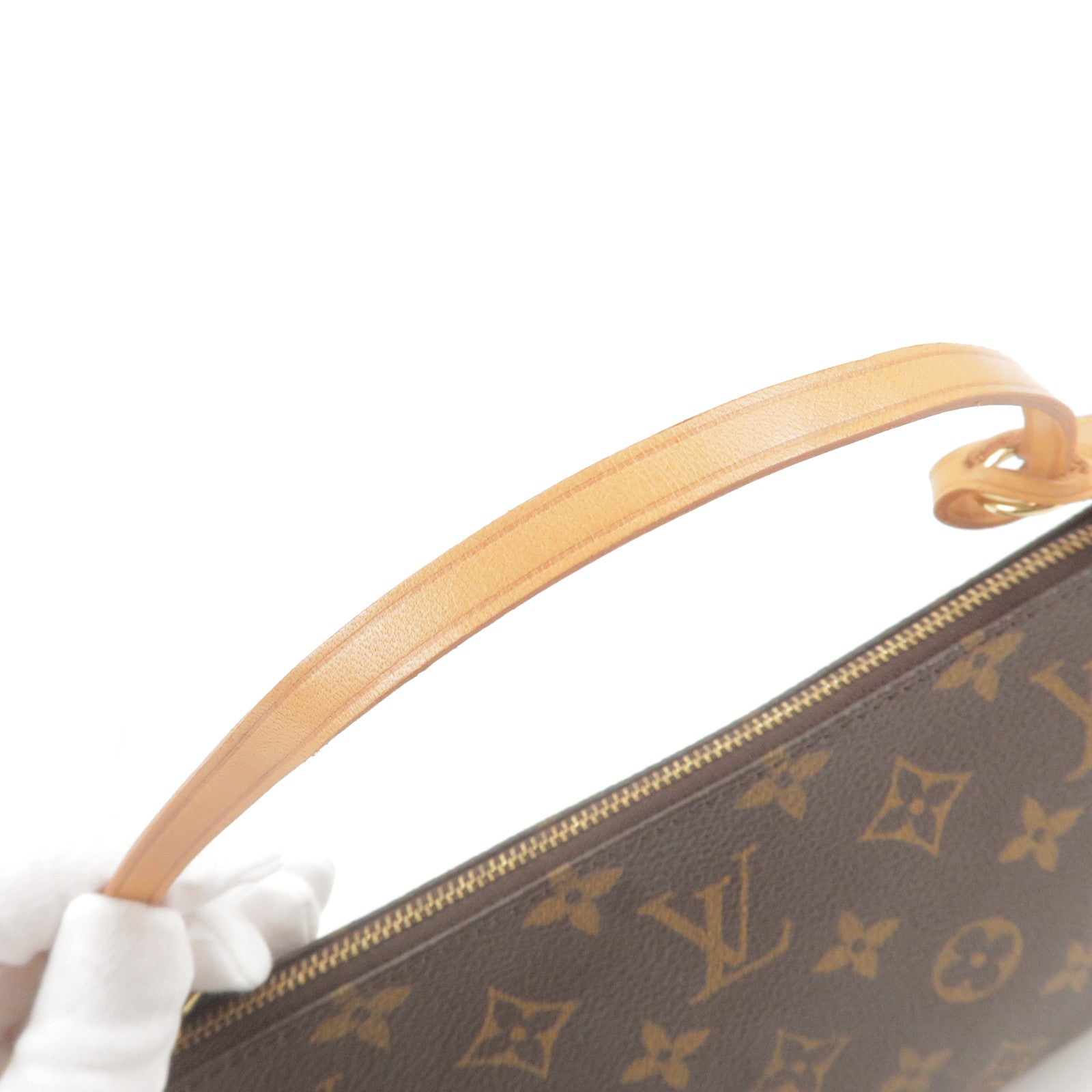 Louis Vuitton M51980 Accessories Pochette Brown LV Monogram Canvas Wristlet  52% off retail