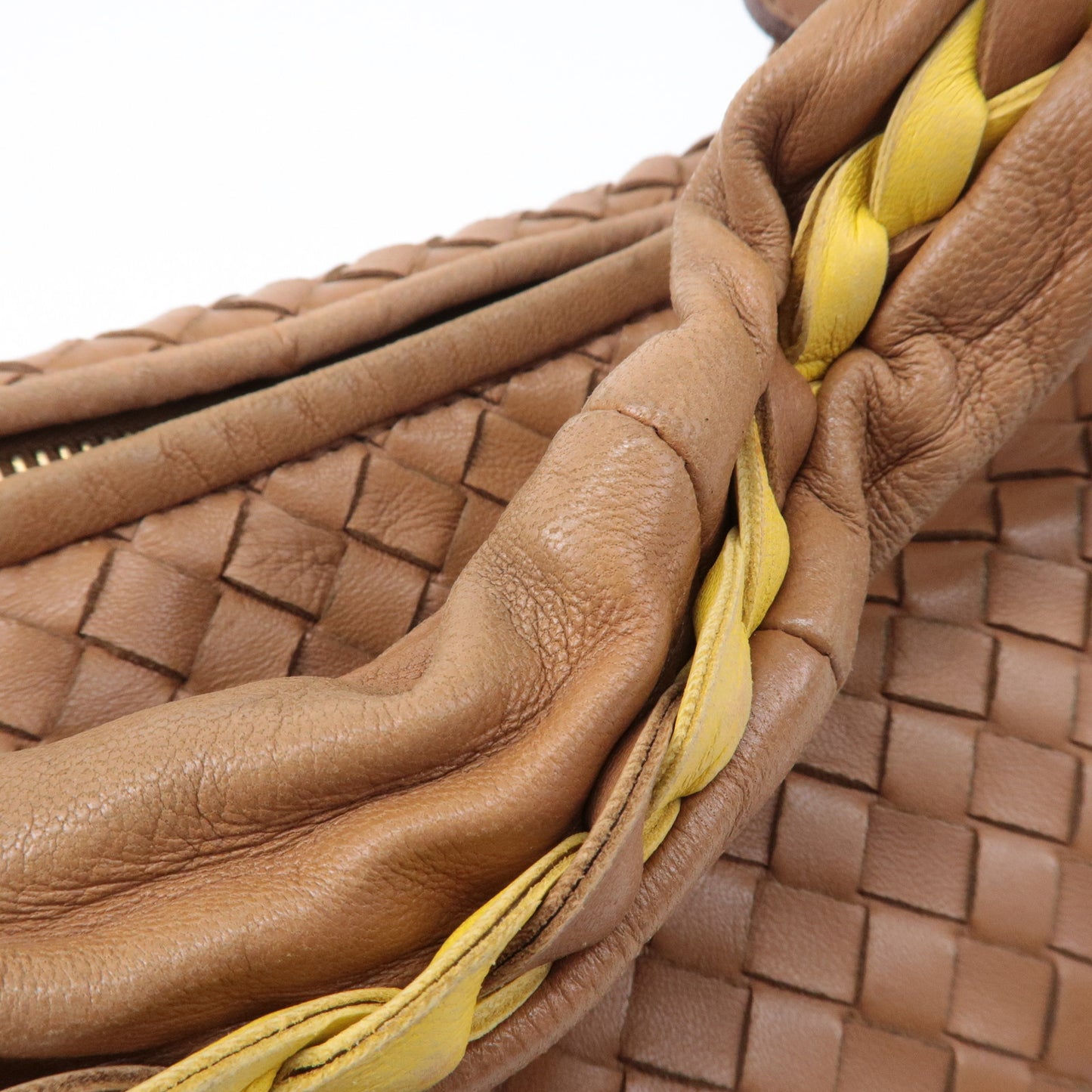 BOTTEGA VENETA Hobo Intrecciato Leather Shoulder Bag Brown 115653