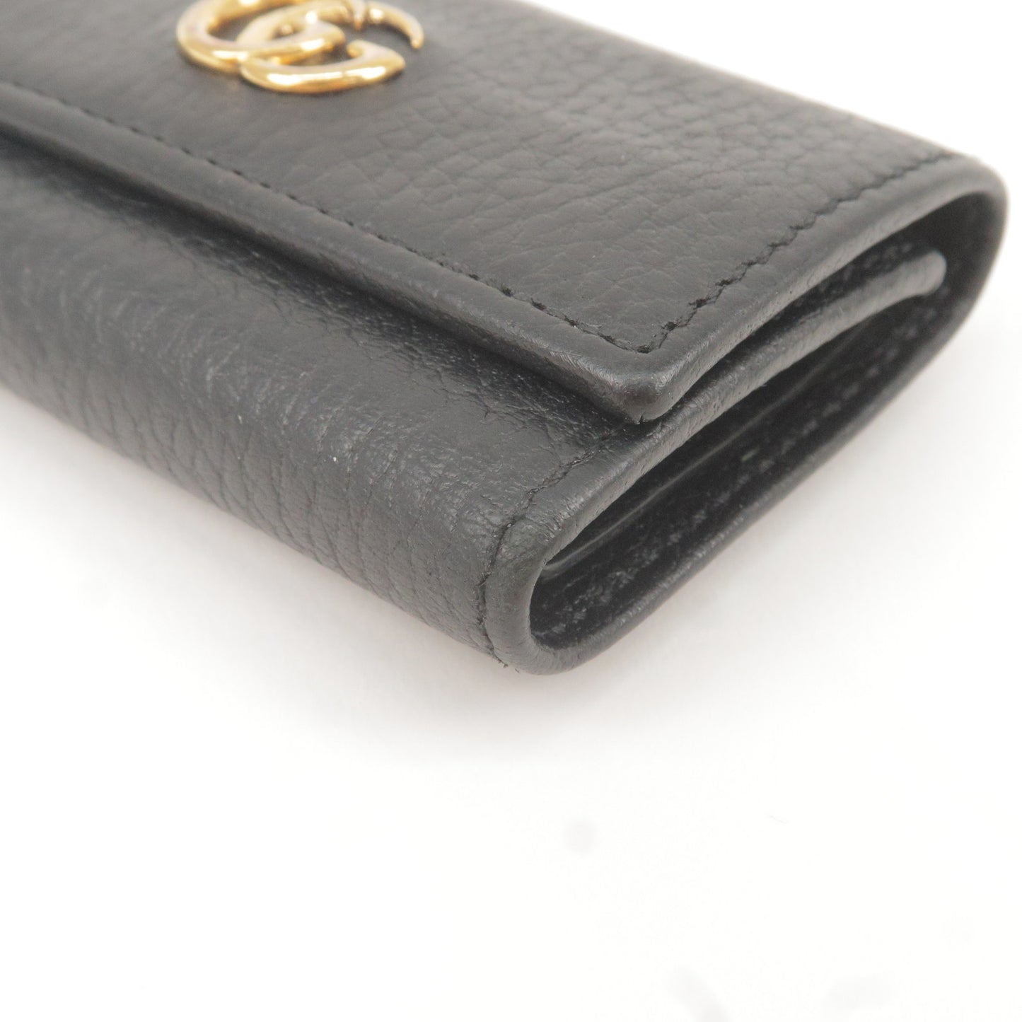 GUCCI GG Marmont Leather 6 Key Case Key Holder Black 456118