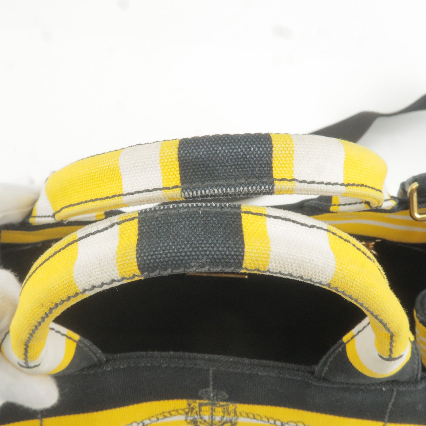 PRADA Canapa Mini Canvas 2Way Bag Shoulder Bag Yellow Black B2439B