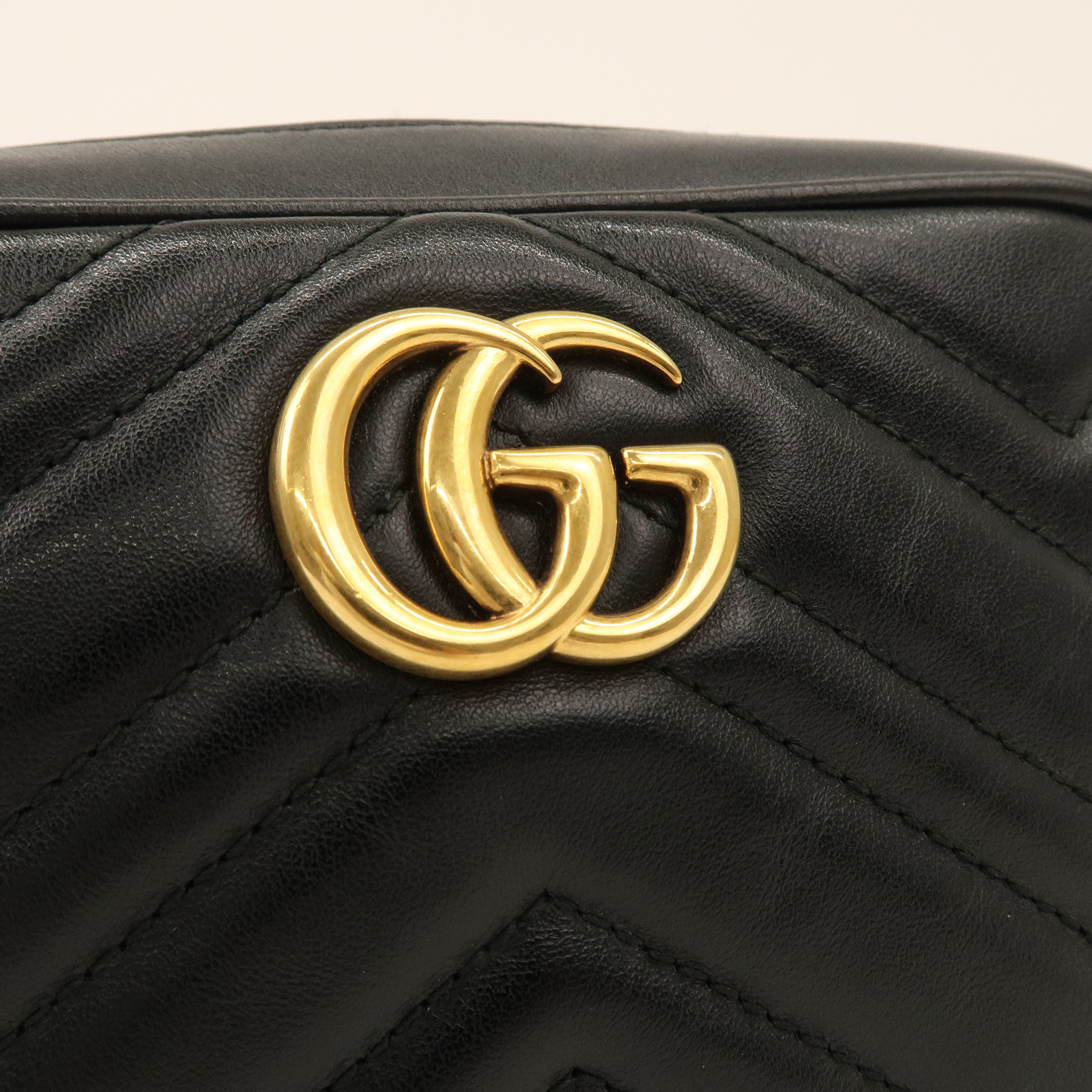 GUCCI GG Marmont Quilting Leather Chain Shoulder Bag 448065 dct