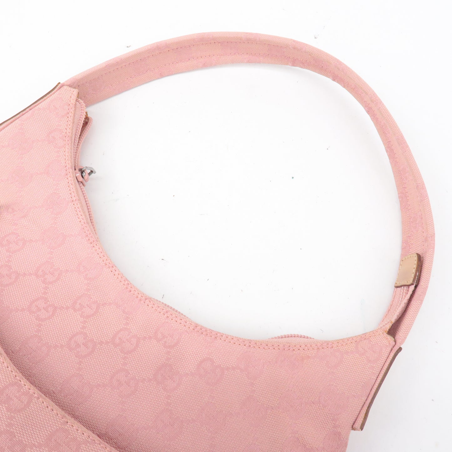 GUCCI GG Canvas Leather Shoulder Bag Hand Bag Pink 001郢晢ｽｻ3386
