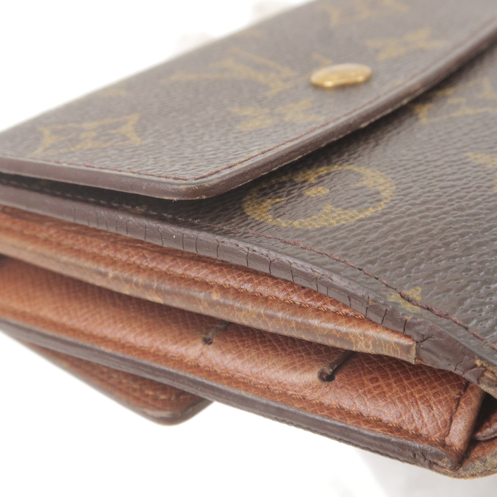 Louis Vuitton, Bags, Authentic Louis Vuitton 2 Set Bifold Wallet Purse  Monogram Leather Brown
