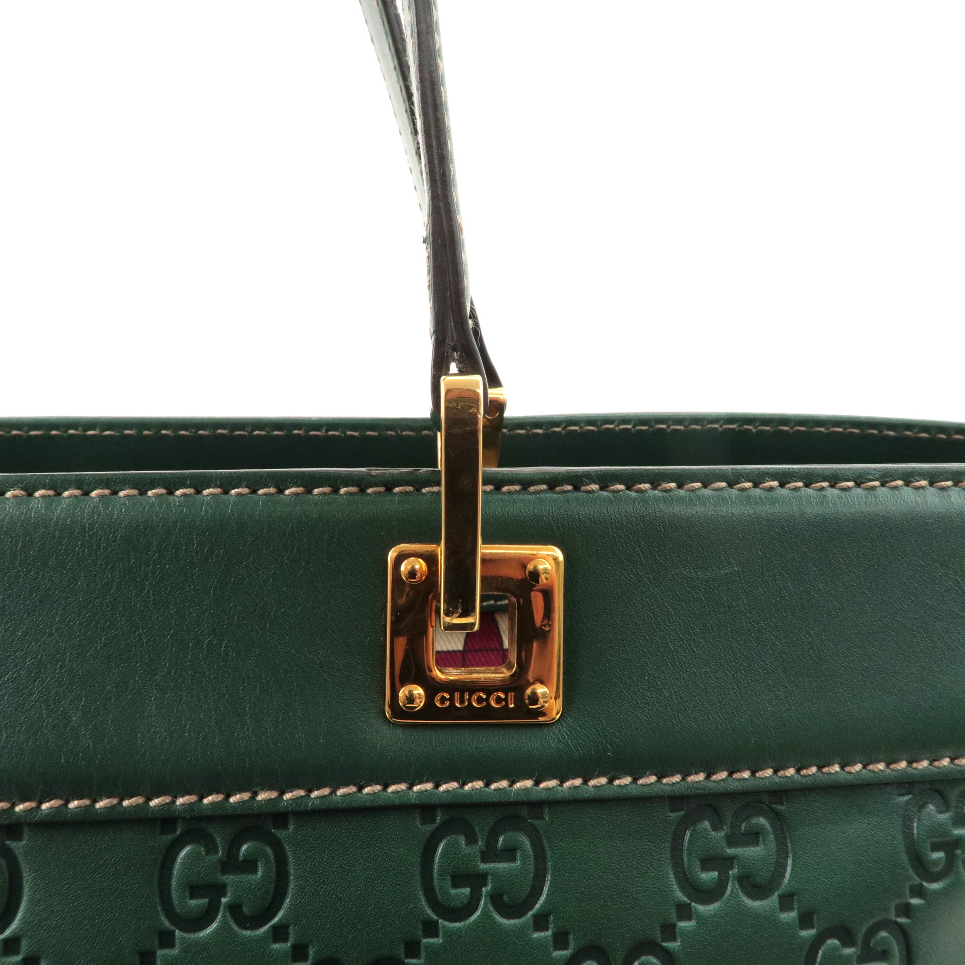 Gucci 145993 Cream Guccissima Leather Gold-tone Tote Shoulder Bag