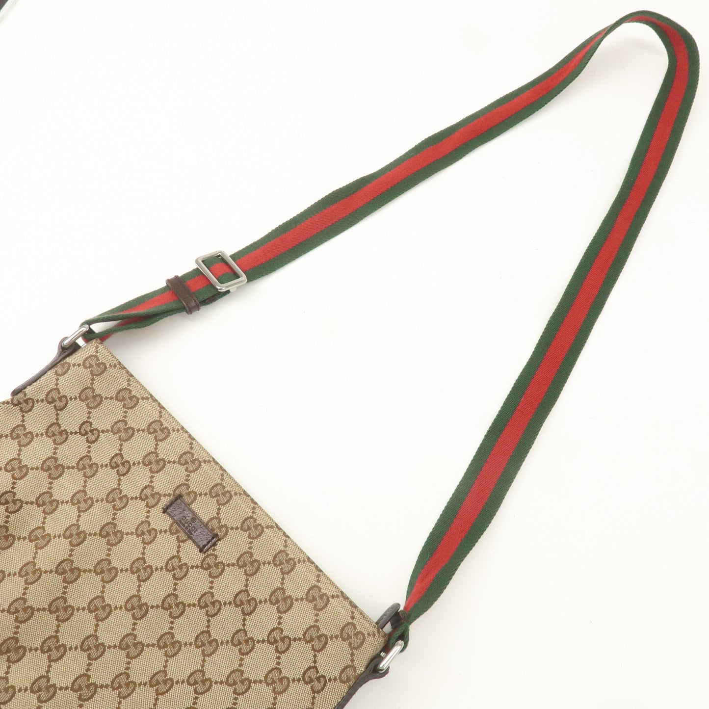 GUCCI Sherry GG Canvas Leather Crossbody Shoulder Bag 189749