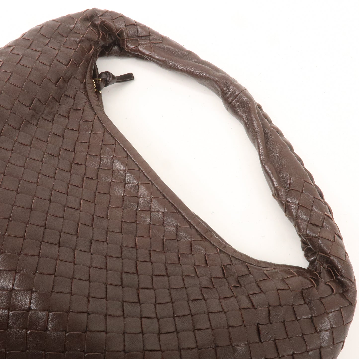 BOTTEGA VENETA Intrecciato Leather Hobo Shoulder Bag Brown 115653