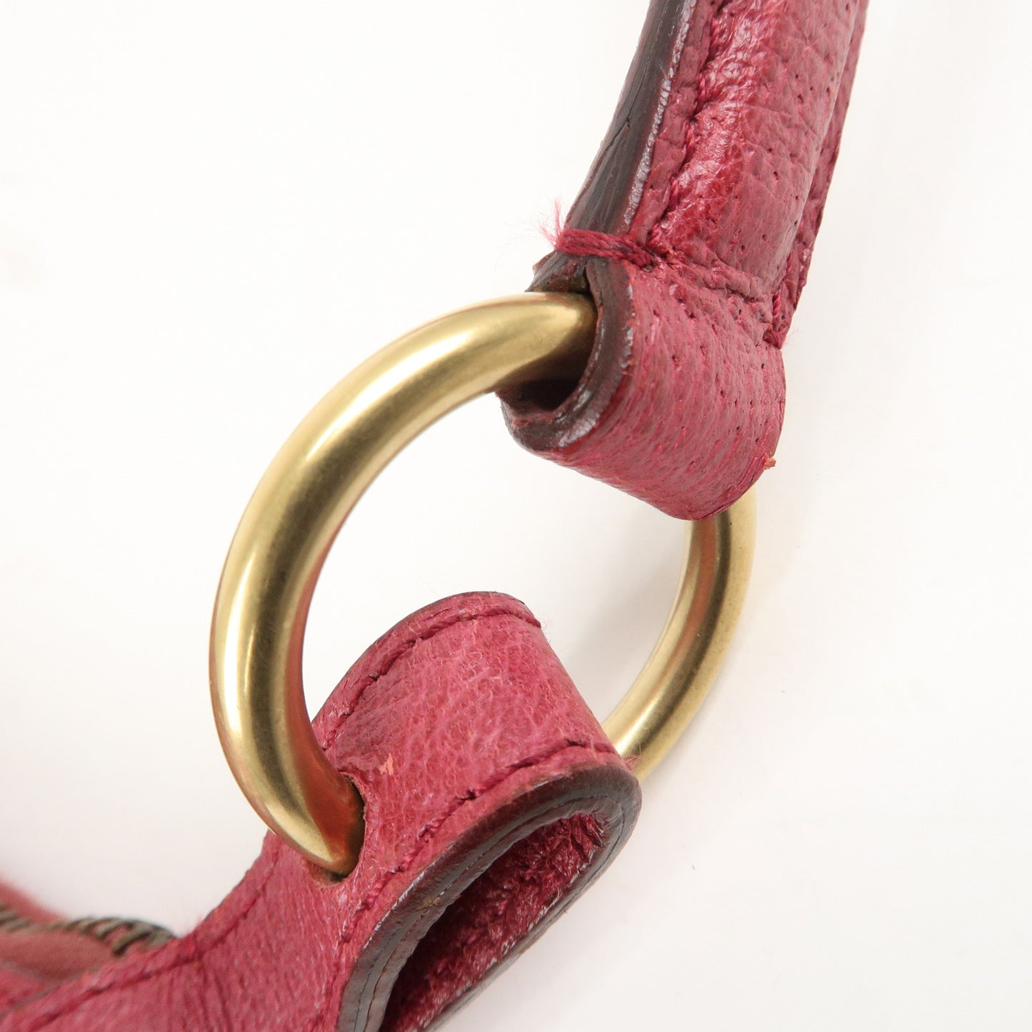 GUCCI Horsebit GG Canvas Leather Shoulder Bag Pink 114890