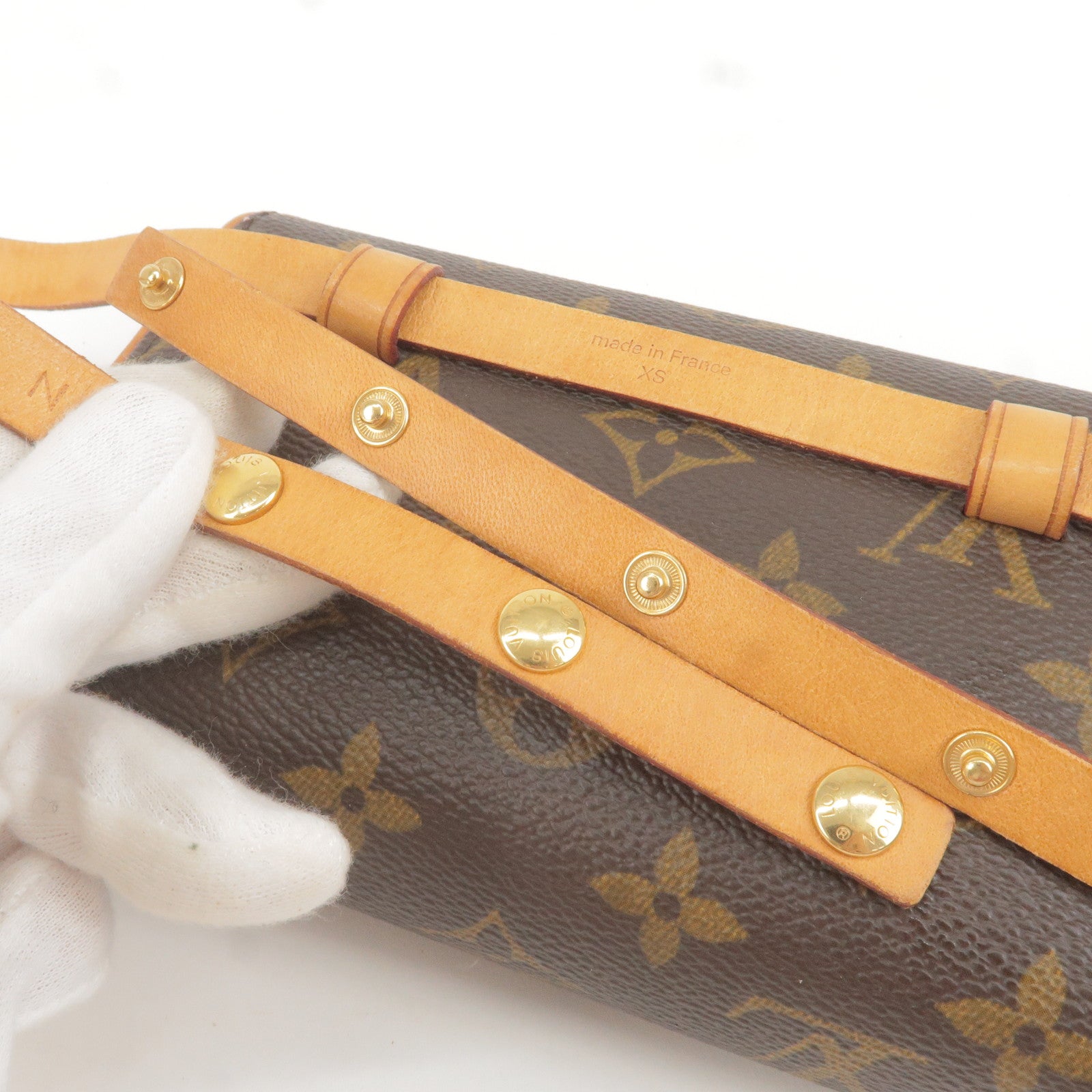 LOUIS VUITTON Leather Strap For Pochette Florentine XS Beige