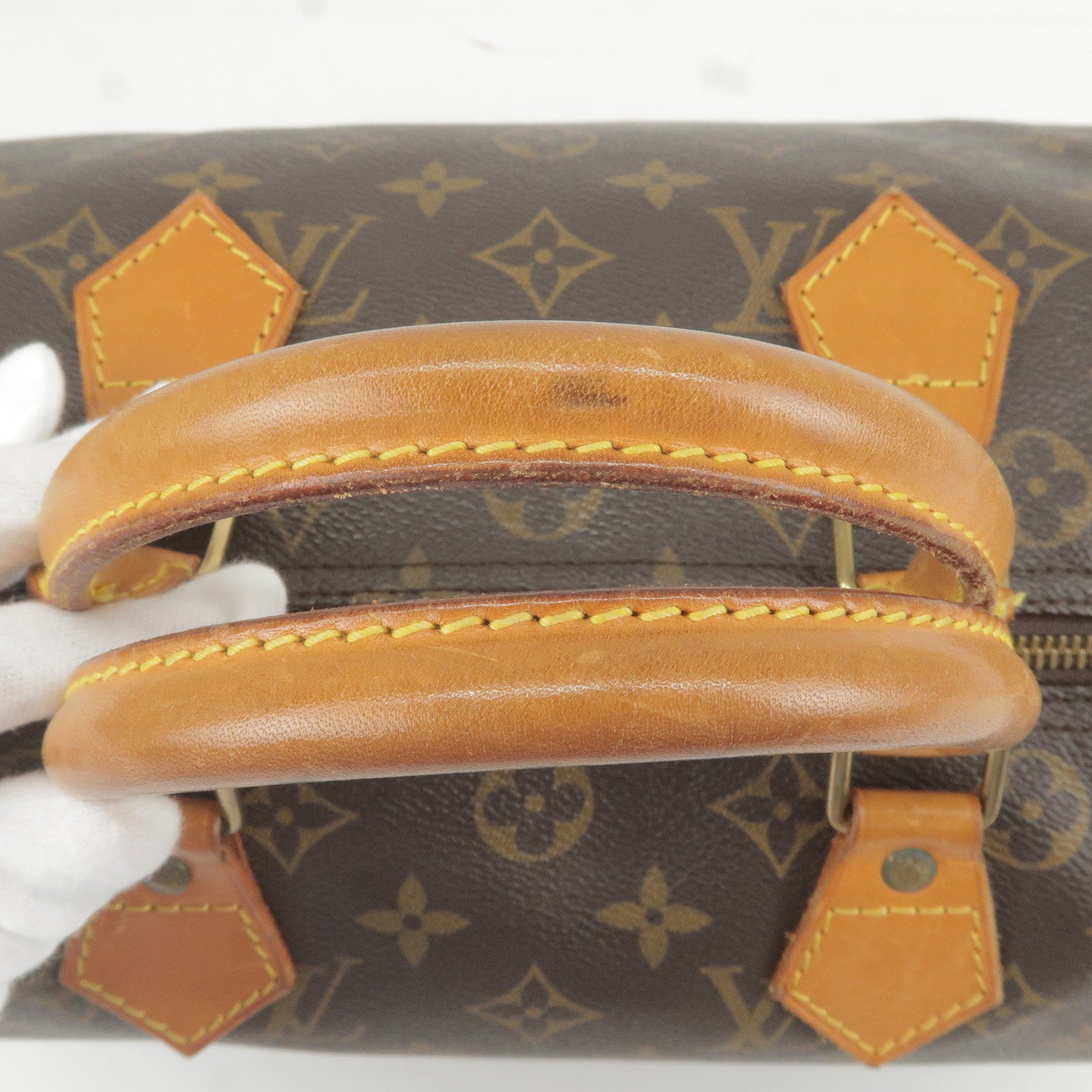 Baul Louis Vuitton en lona Monogram revestida marrón y amarilla -  ep_vintage luxury Store - Hand - Boston - 30 - M41526 – dct - Bag - Bag -  Vuitton - Louis - Monogram - Speedy