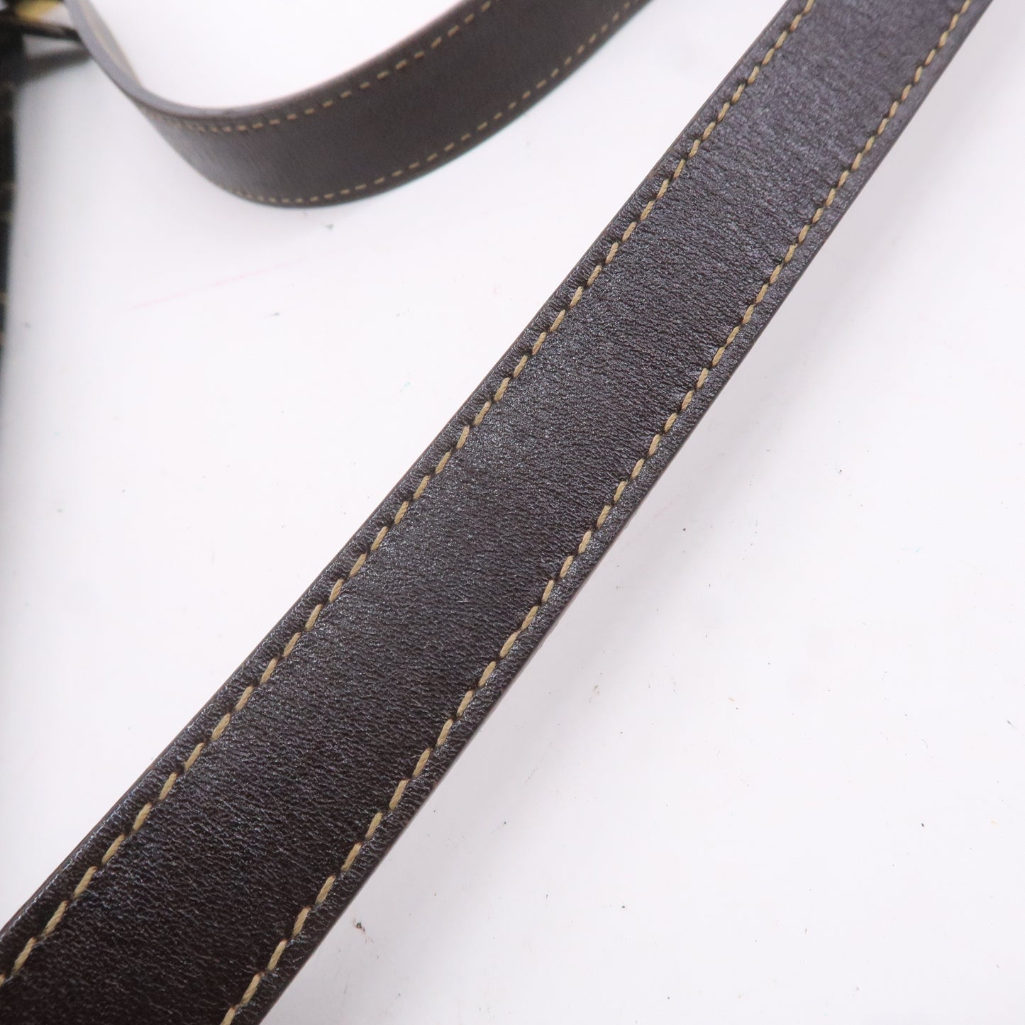 FENDI Zucca Canvas Leather Shoulder Bag Brown Black