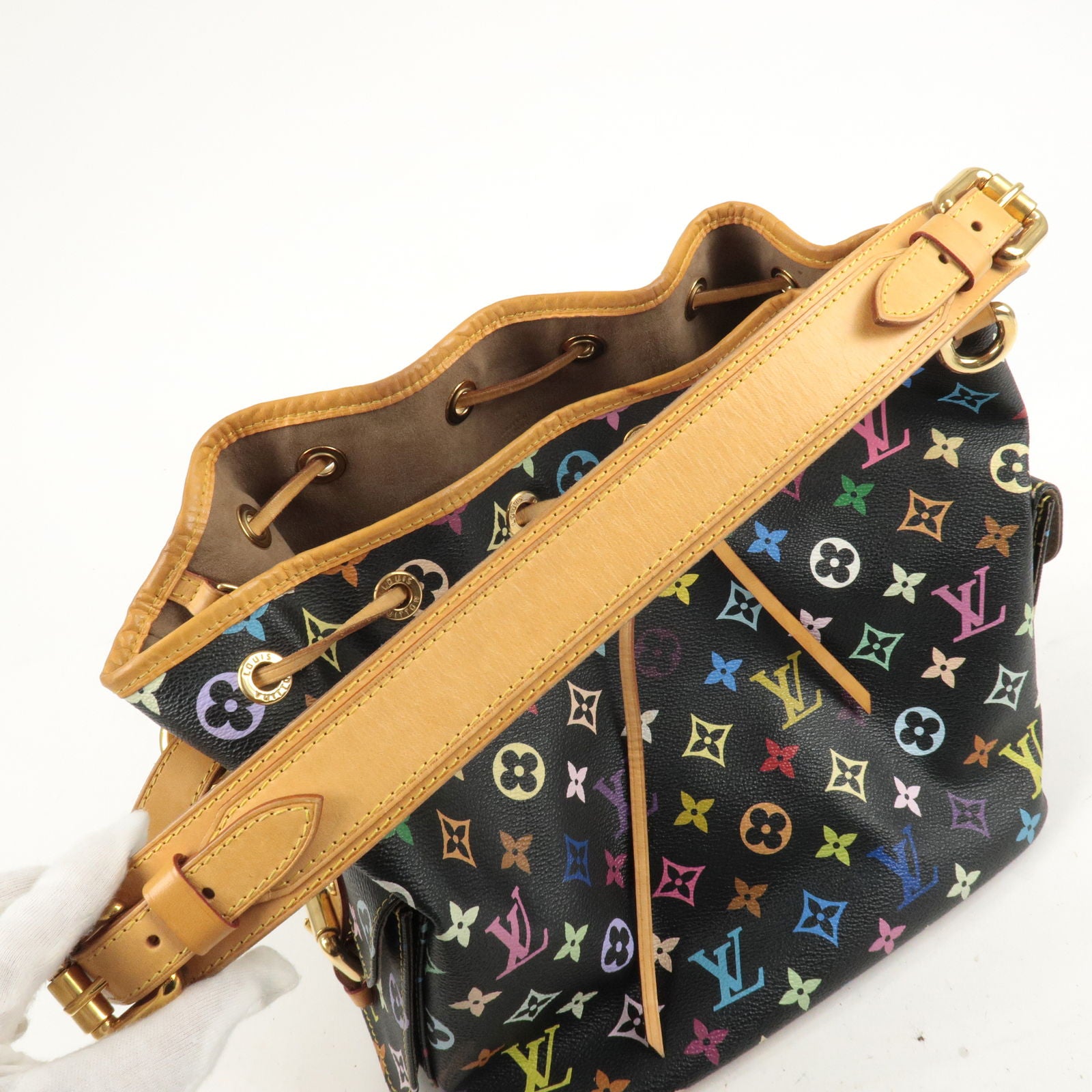 Louis vuitton multicolor petit noe noir black hot sale