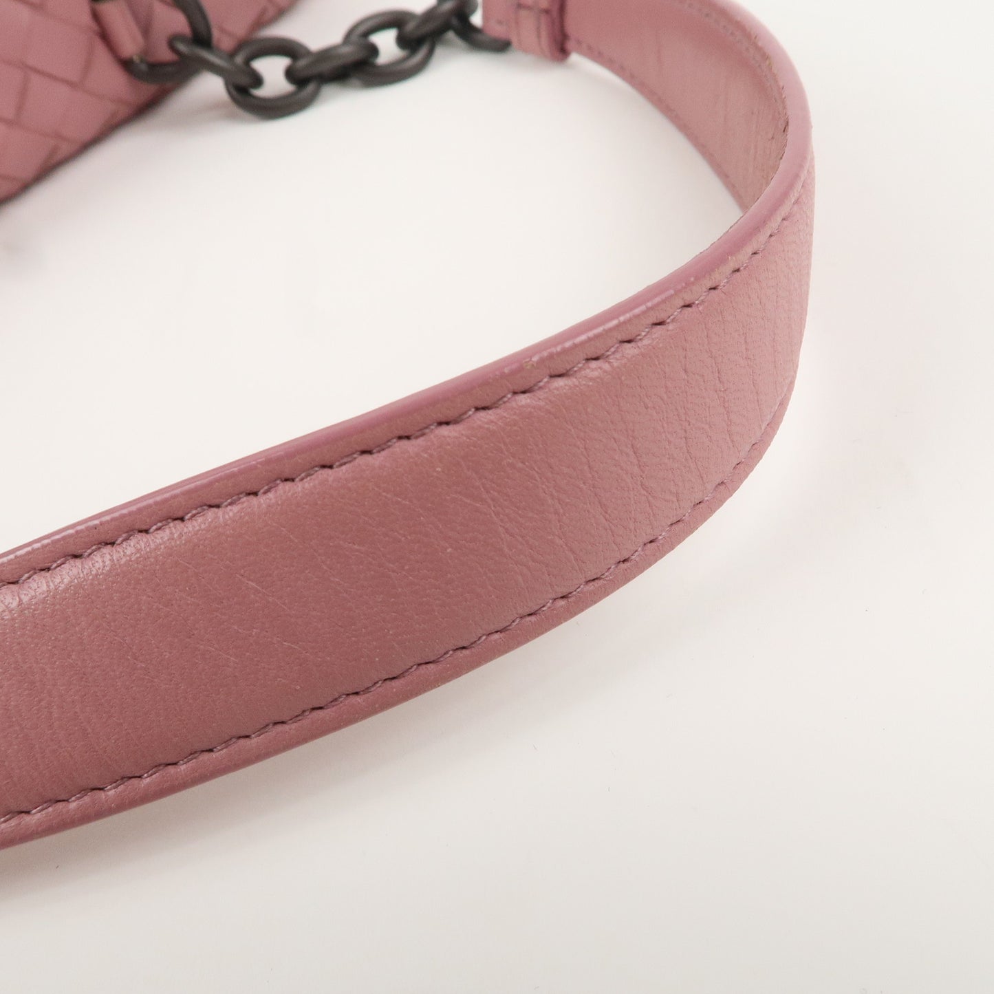 BOTTEGA VENETA Intrecciato Leather Shoulder Bag Pink