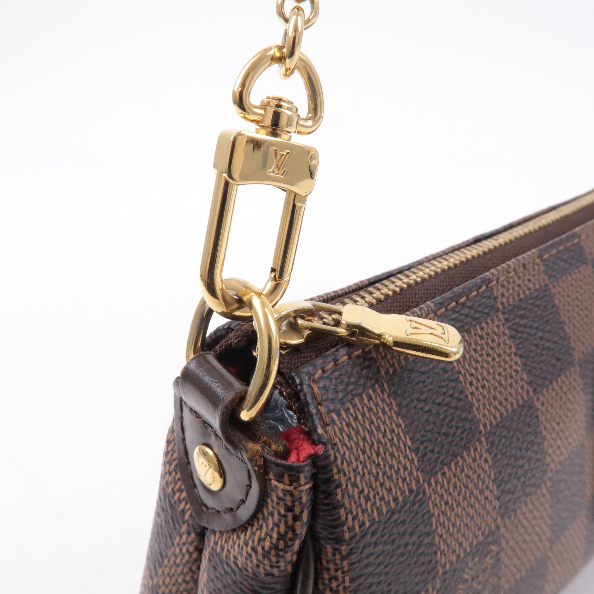 Louis Vuitton Damier Ebene Eva 2Way Shoulder Hand Pouch Bag w