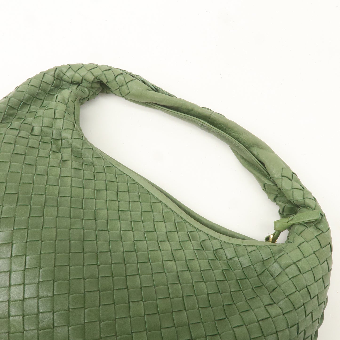 BOTTEGA VENETA Intrecciato Leather Hobo Shoulder Bag Green 115653