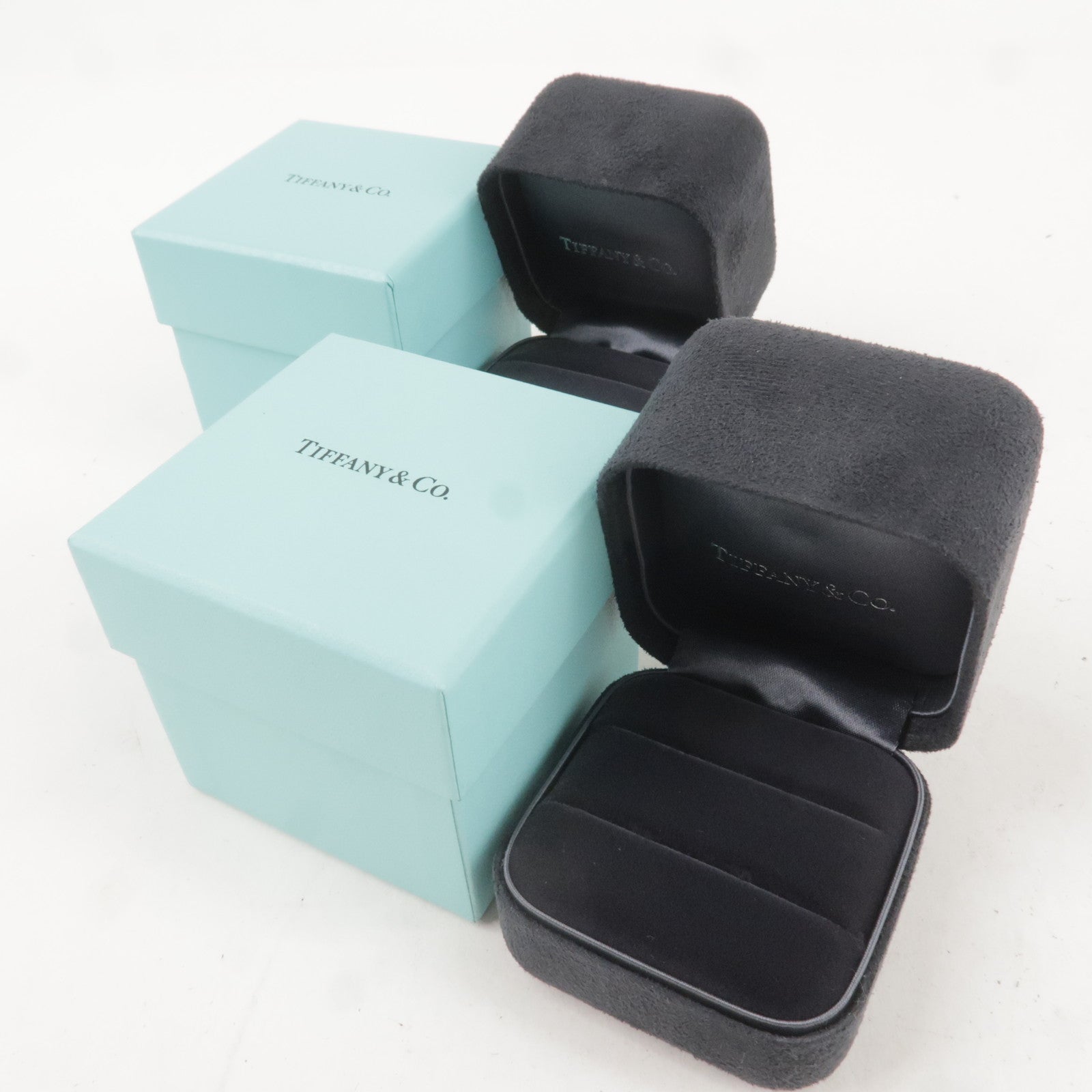 Tiffany&Co. Set of 4 Pair Ring Box Jewelry Box Tiffany Blue