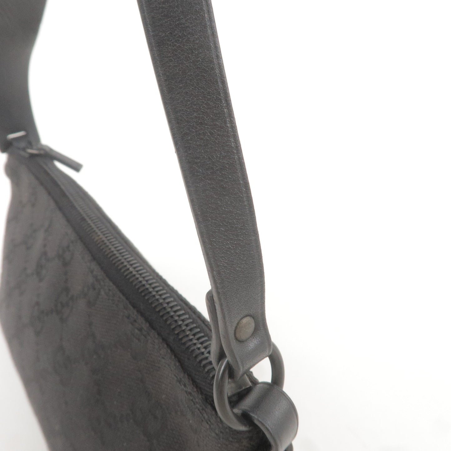 GUCCI GG Canvas Leather Purse Hand Bag Pouch Black 103399