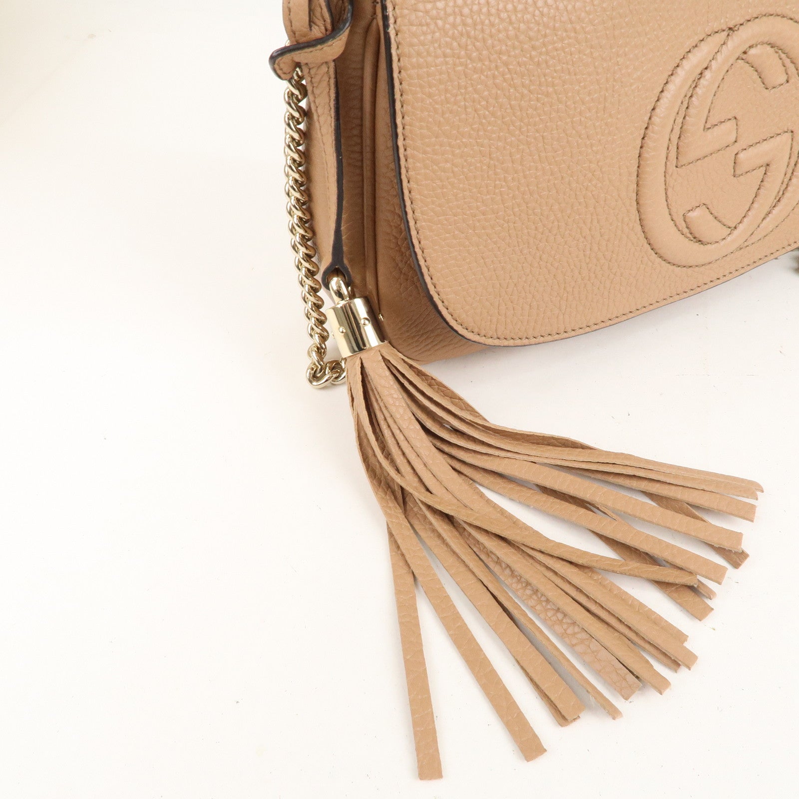 Gucci Soho Leather Wallet On Chain Crossbody Bag Brown