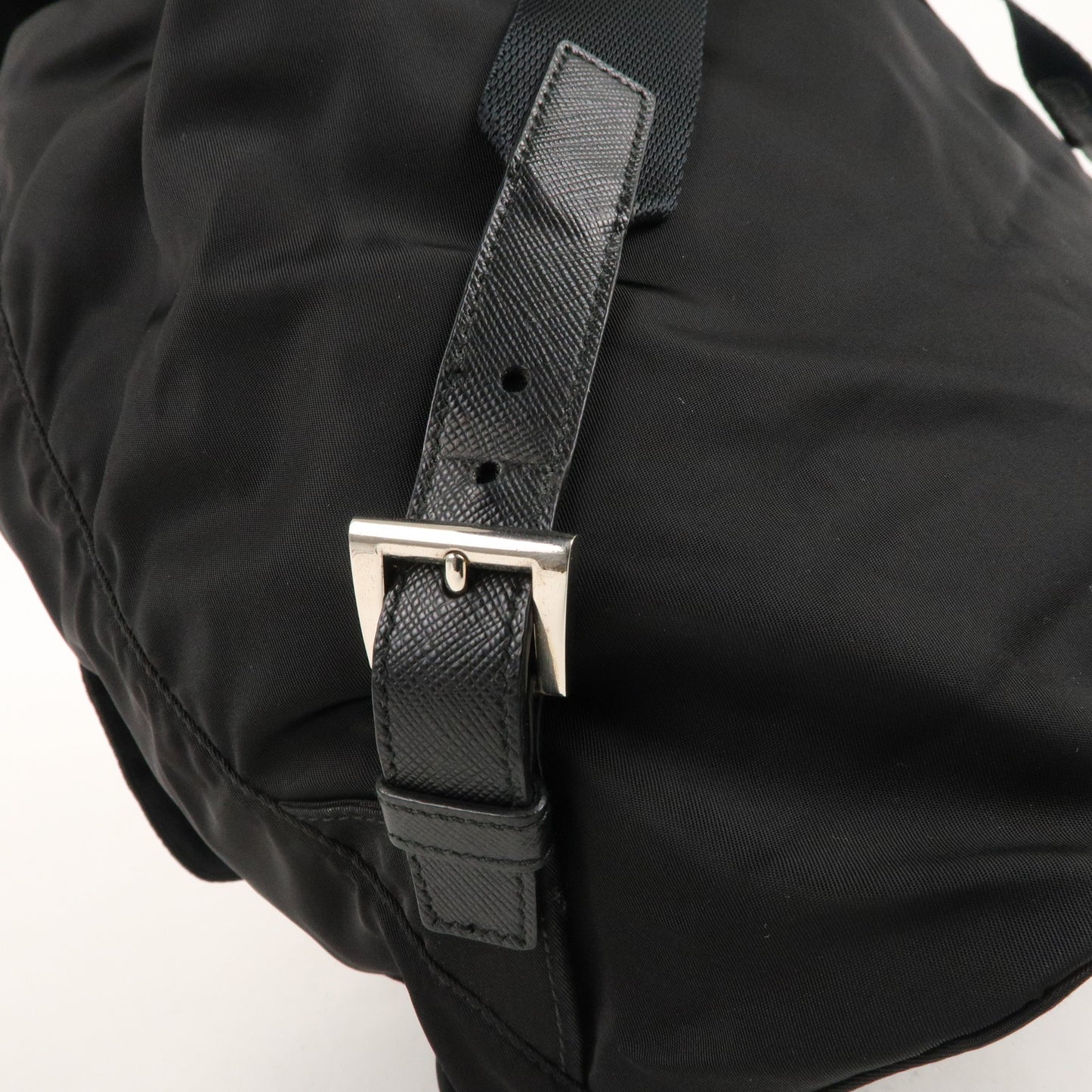 PRADA Nylon Leather Back Pack Black