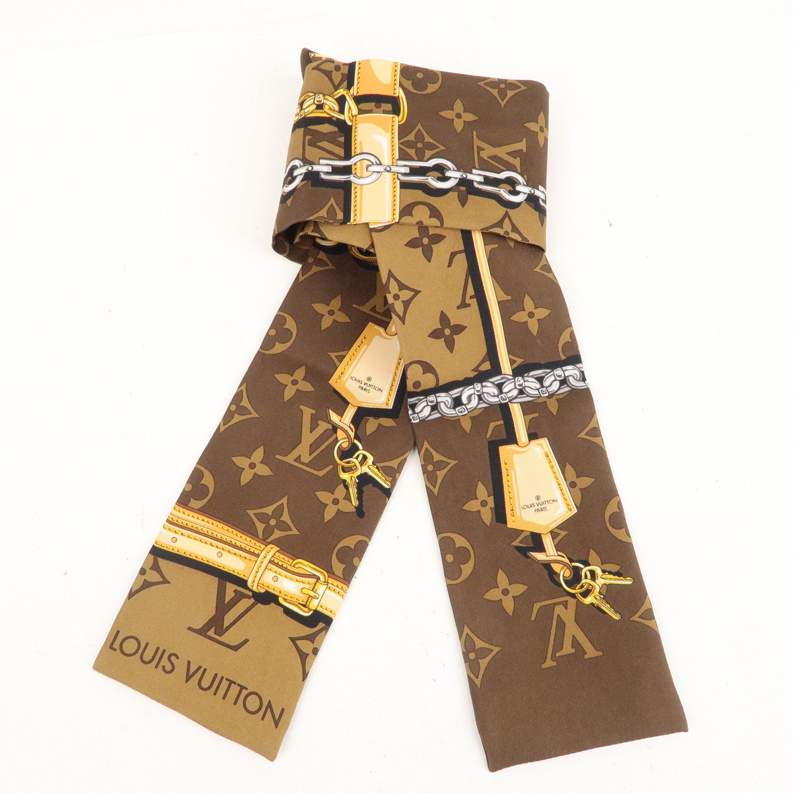 Louis-Vuitton-Bandeau-Monogram-Confidential-100%-Silk-Scarf-M78655